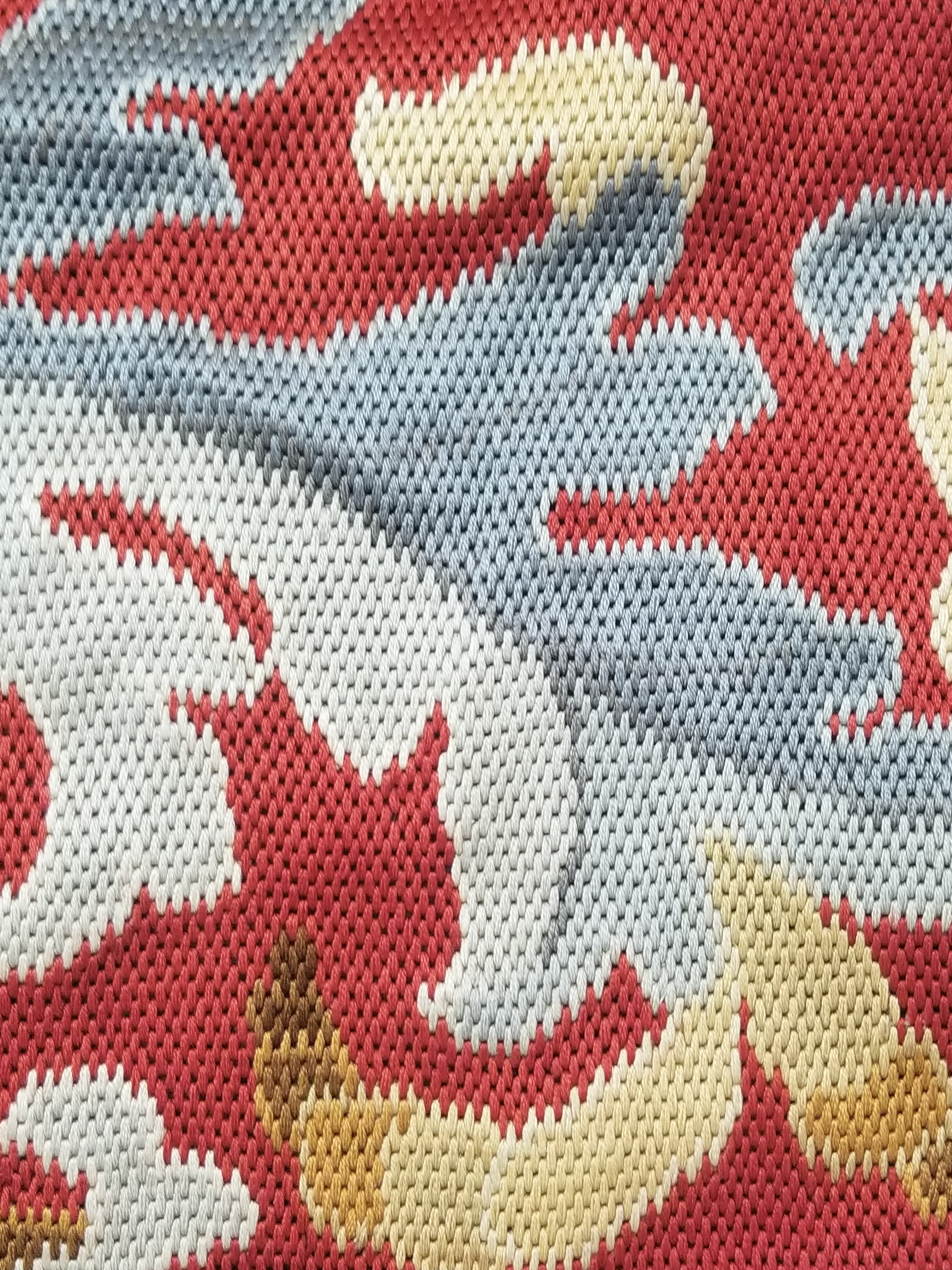 Antique French Handmade Foliate Scroll Pattern Tapestry Border 167x105cm