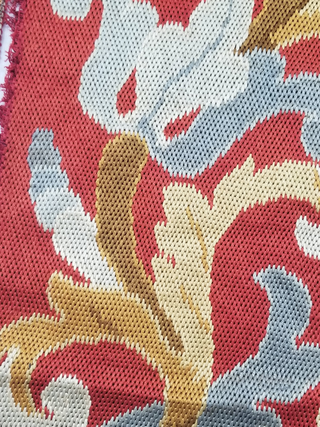 Antique French Handmade Foliate Scroll Pattern Tapestry Border 167x105cm