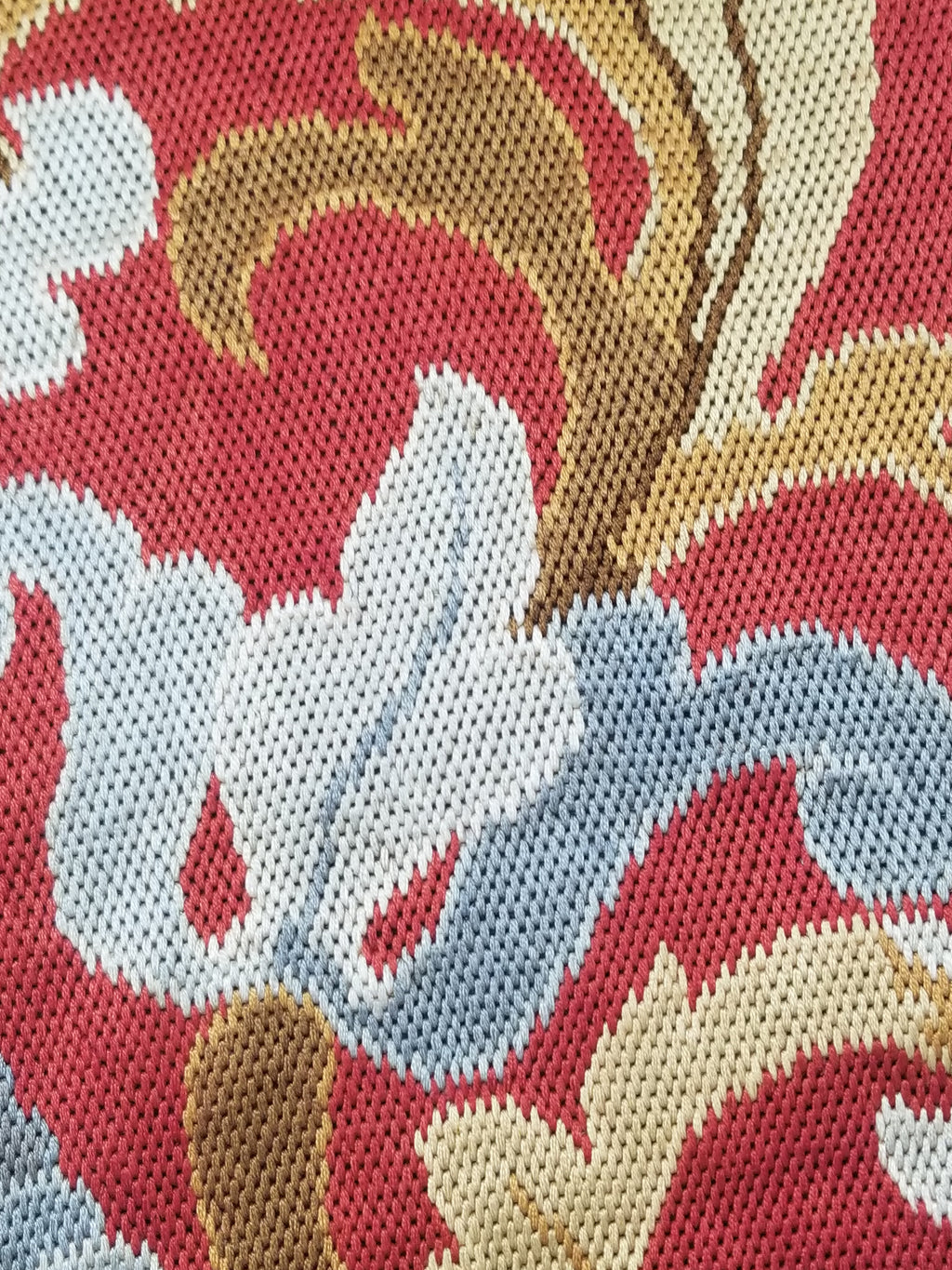 Antique French Handmade Foliate Scroll Pattern Tapestry Border 167x105cm