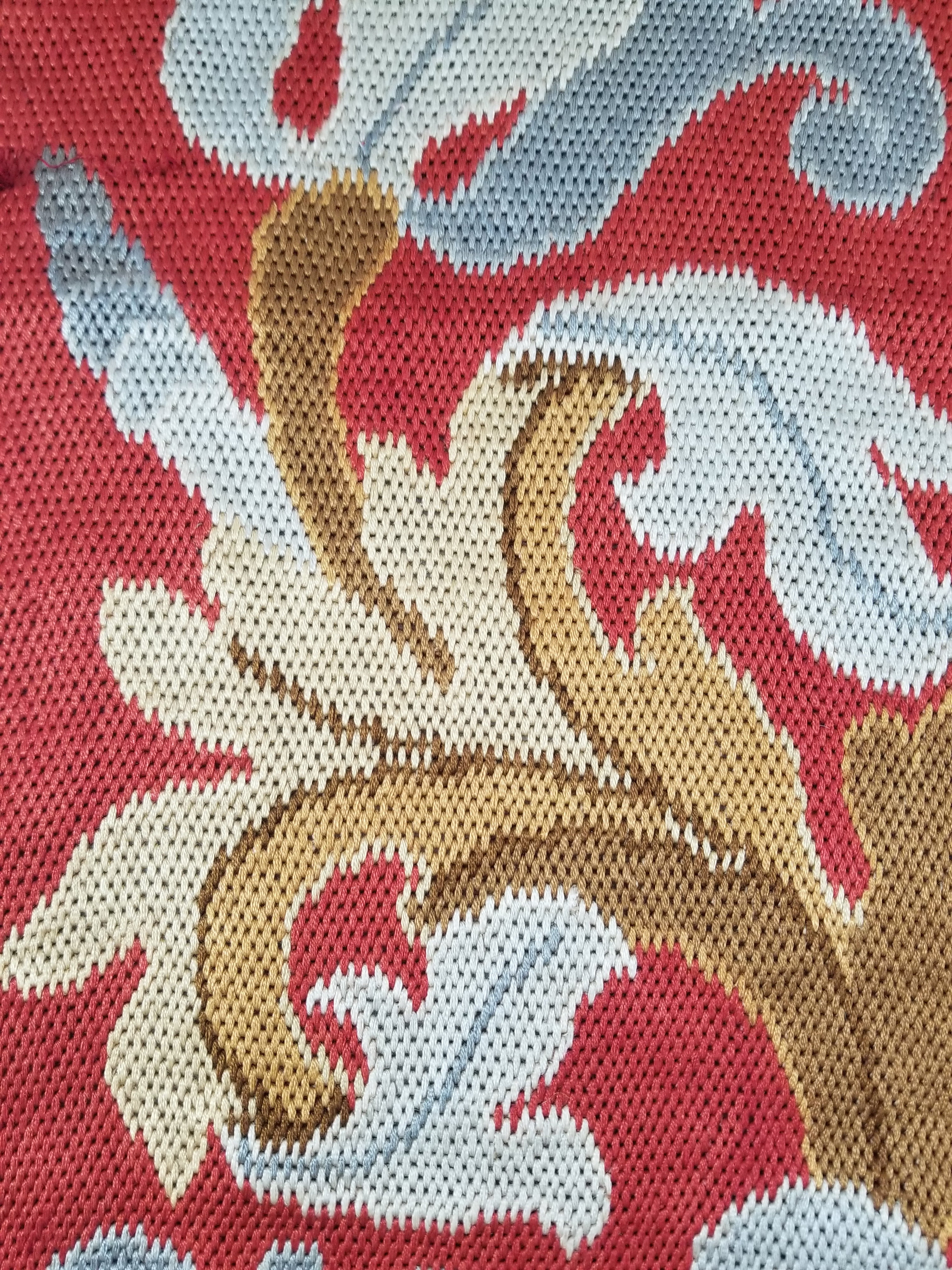 Antique French Handmade Foliate Scroll Pattern Tapestry Border 167x105cm