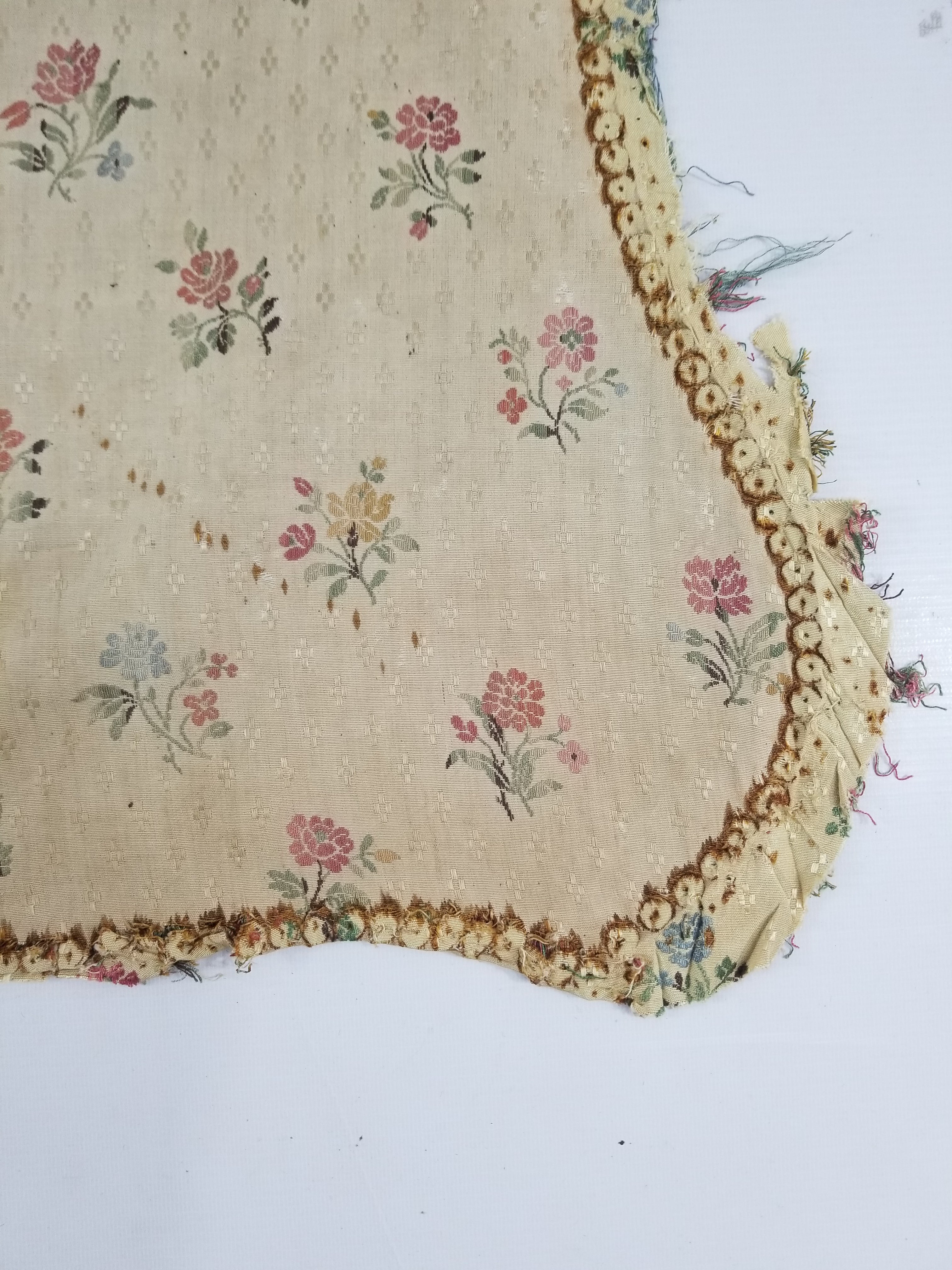 Antique French Floral Brocade Panel 195x46cm