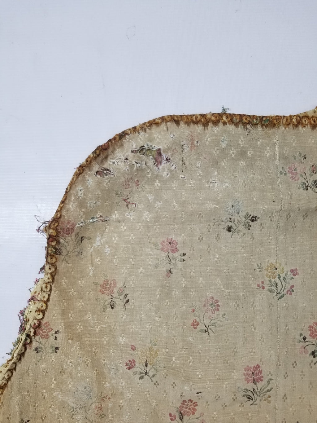 Antique French Floral Brocade Panel 195x46cm
