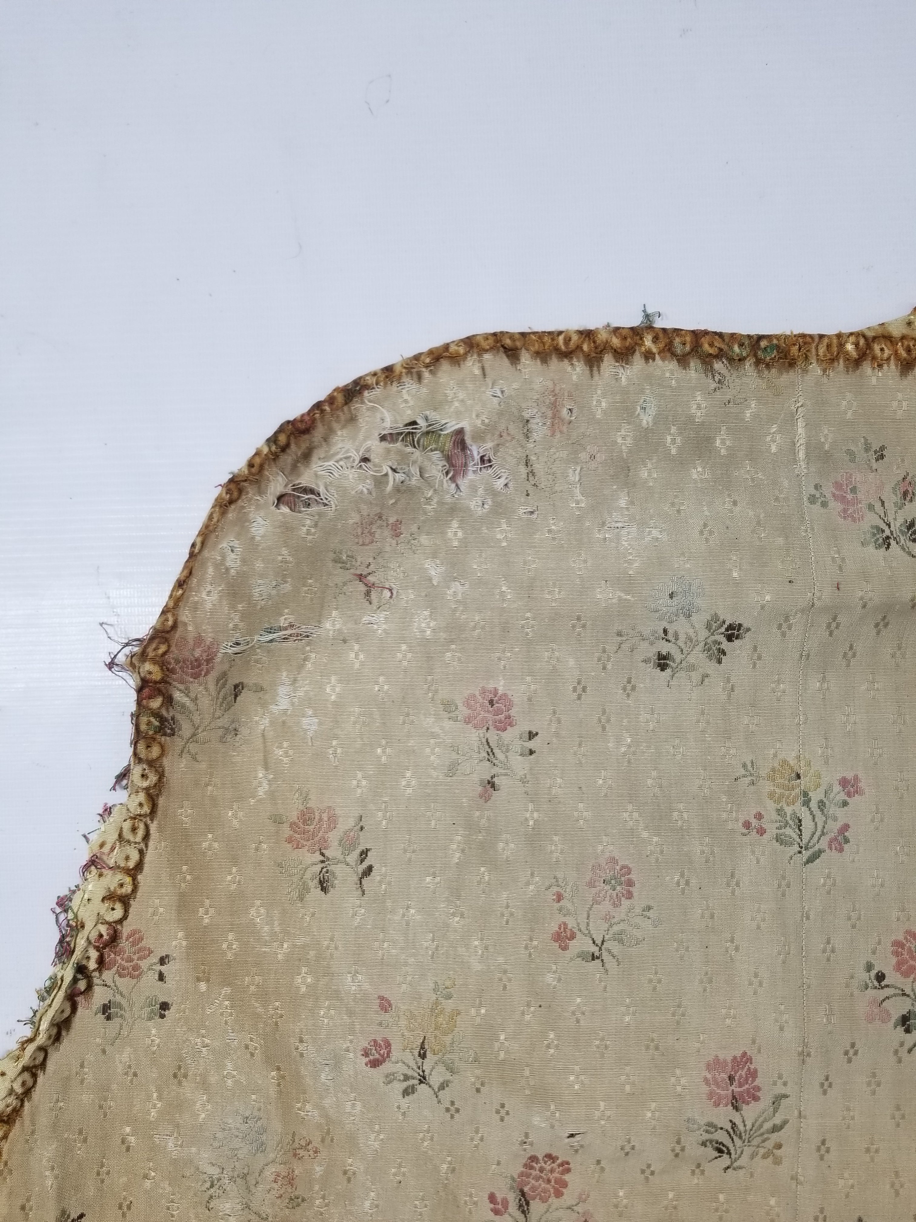 Antique French Floral Brocade Panel 195x46cm