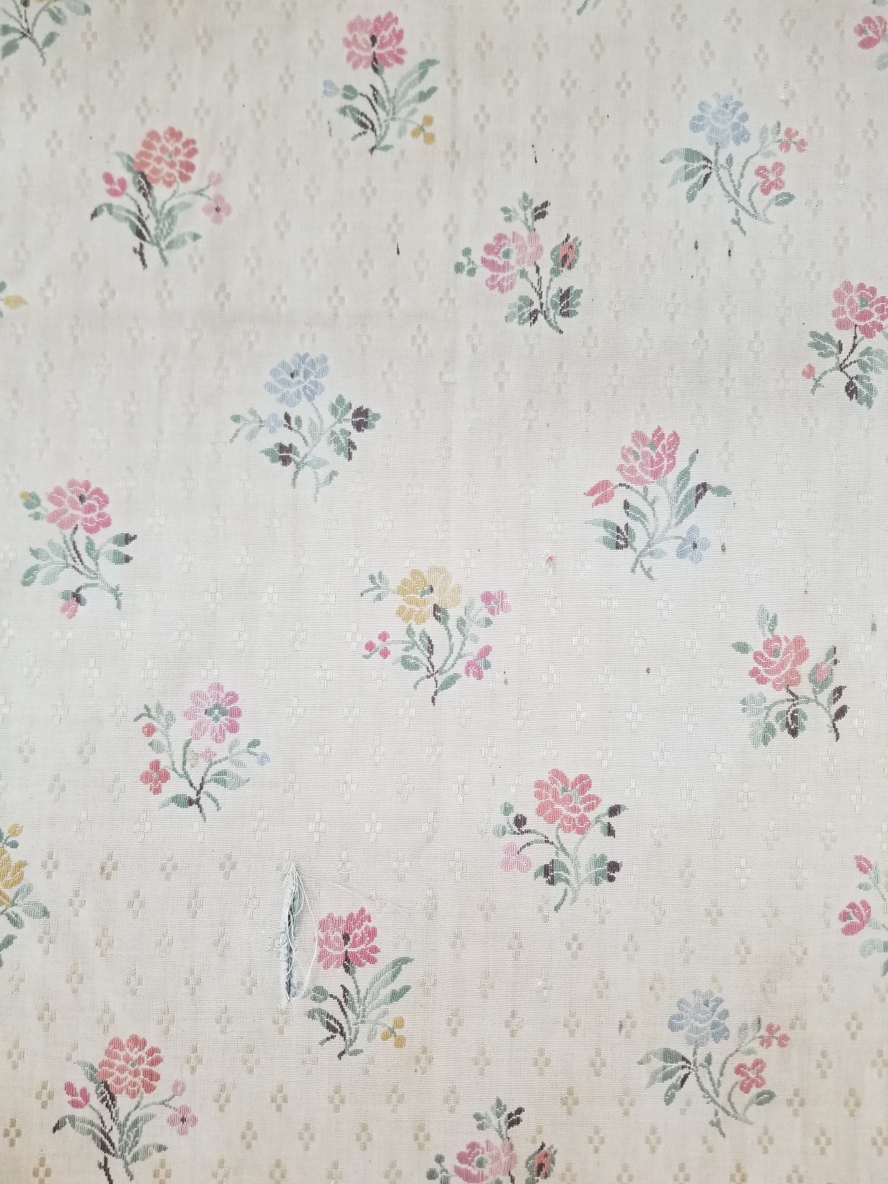 Antique French Floral Brocade Panel 195x46cm