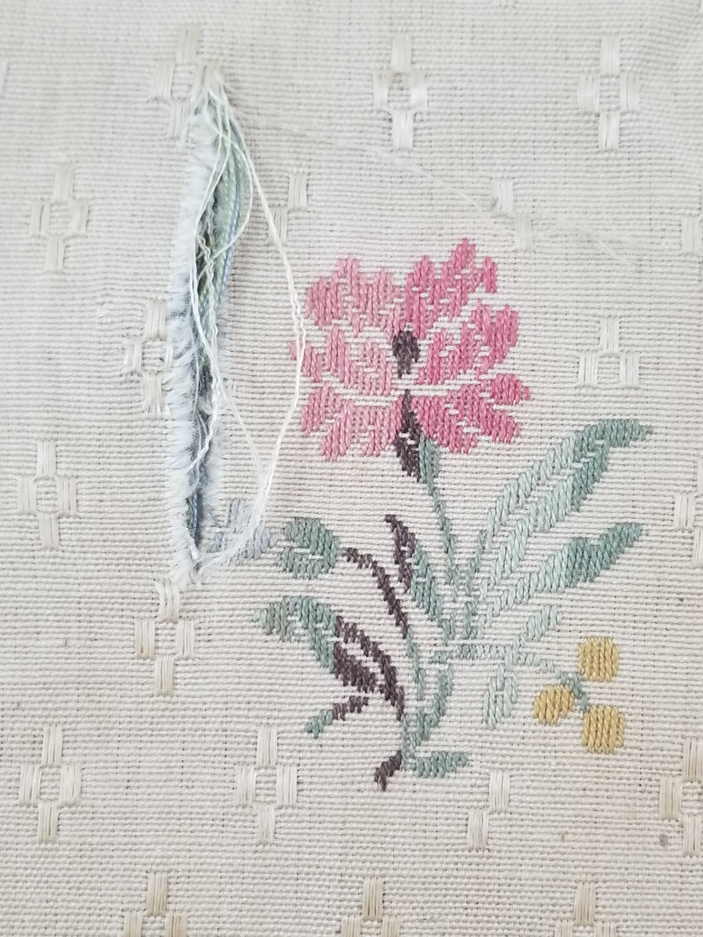 Antique French Floral Brocade Panel 195x46cm