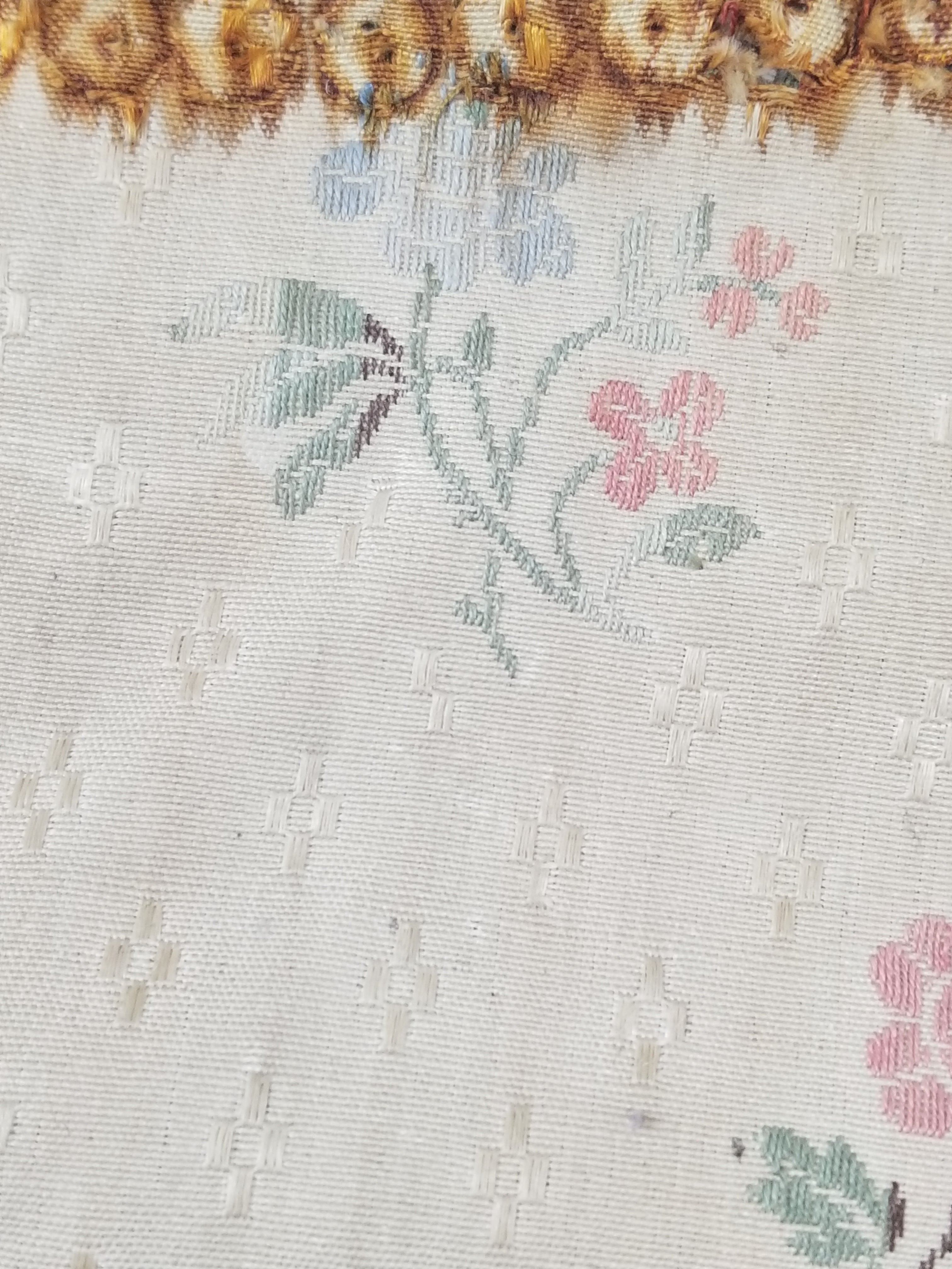 Antique French Floral Brocade Panel 195x46cm