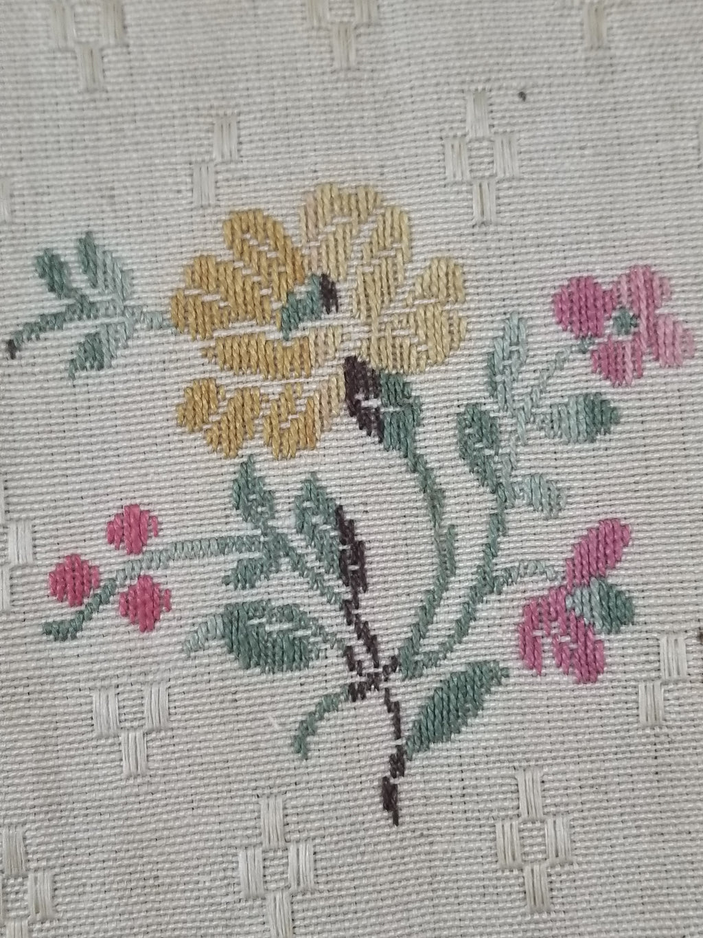 Antique French Floral Brocade Panel 195x46cm