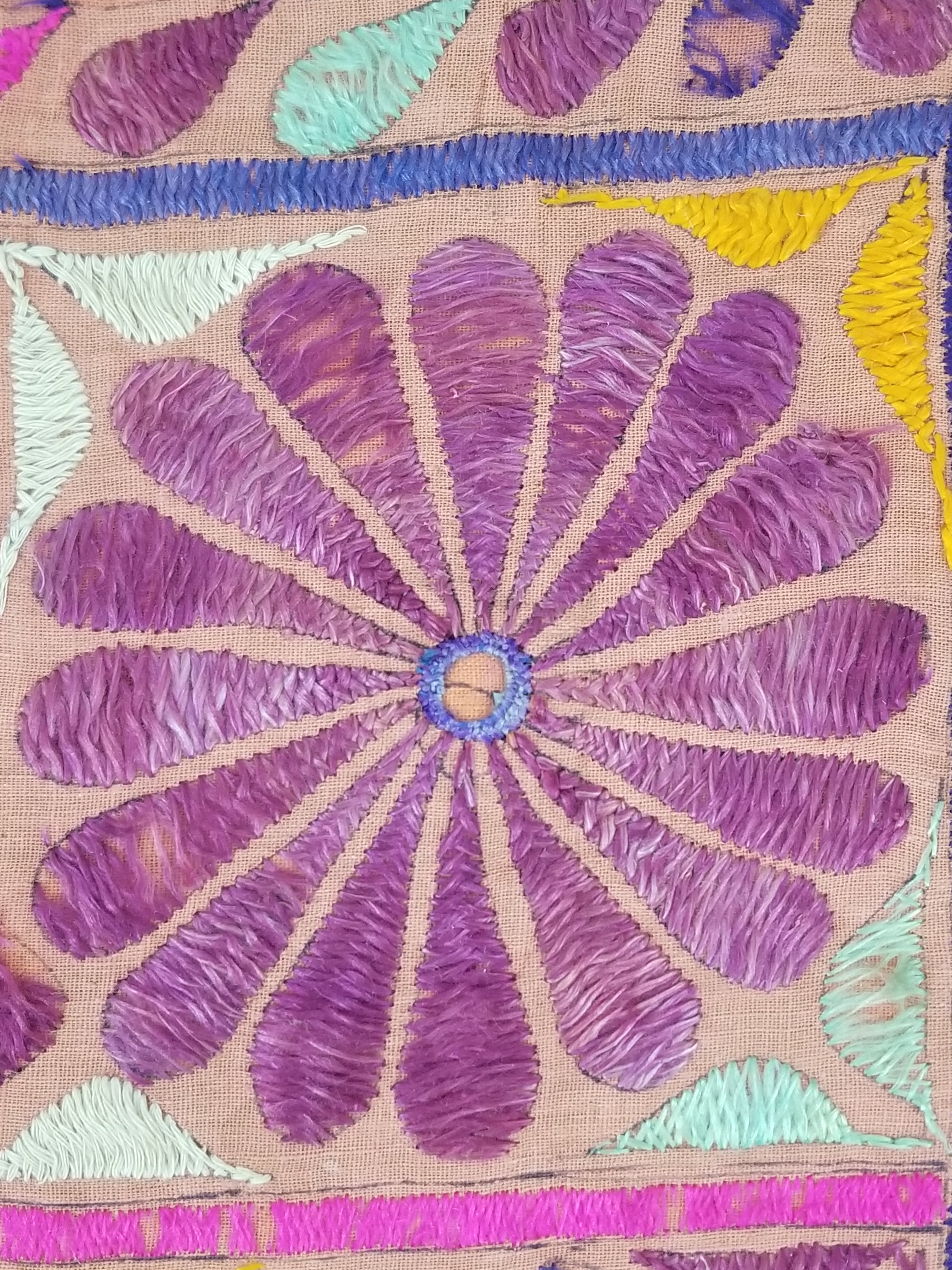 Antique Indian Gujarat Patchwork Hand Embroidered Wall Tapestry 285x180cm
