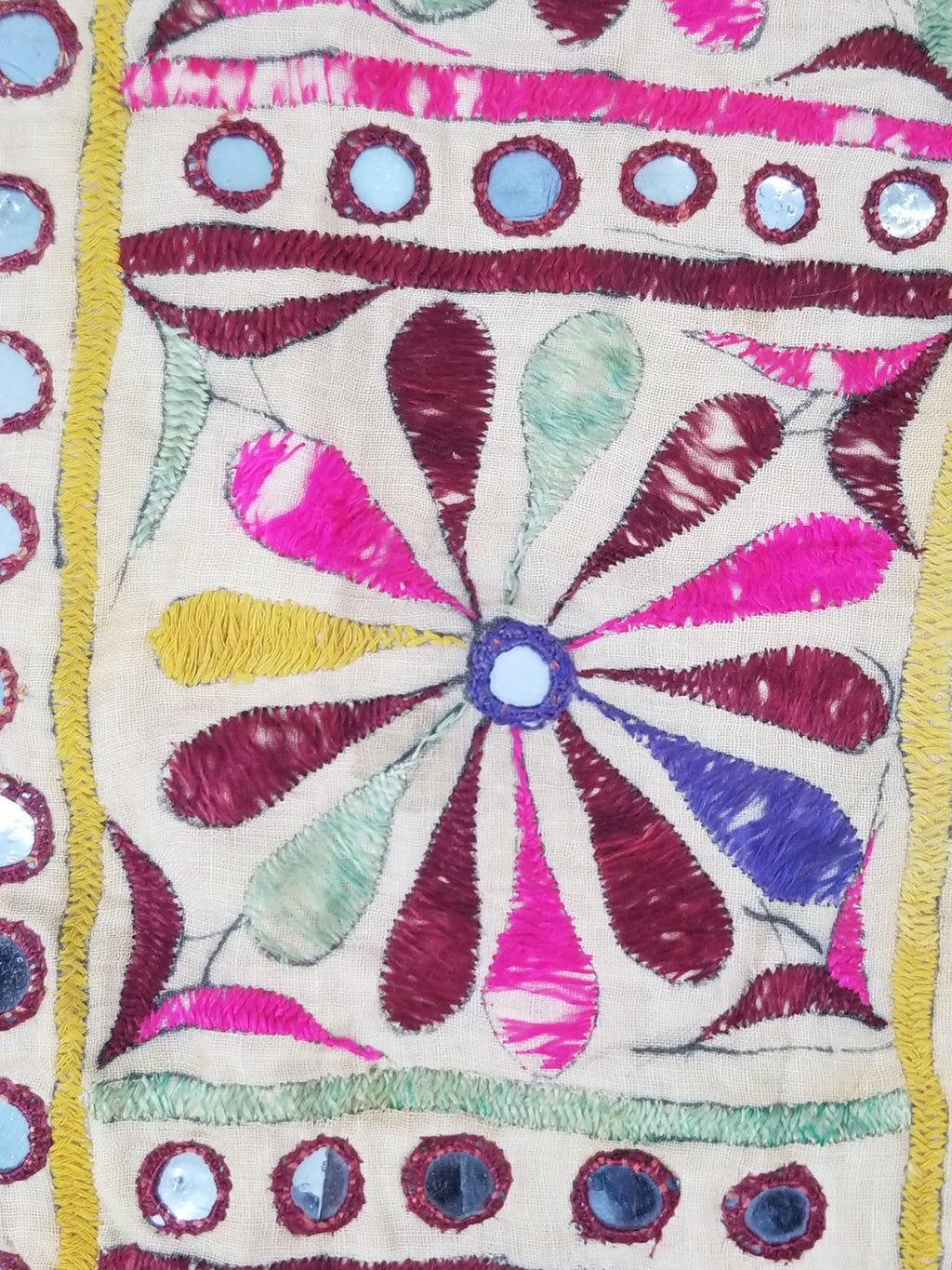 Antique Indian Gujarat Patchwork Hand Embroidered Wall Tapestry 285x180cm