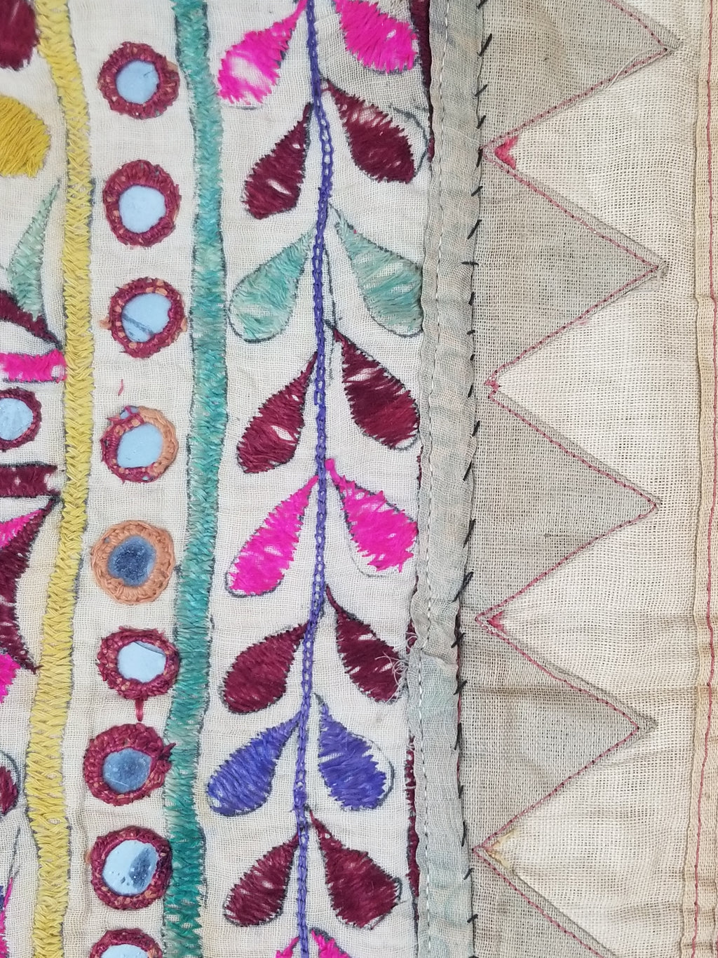Antique Indian Gujarat Patchwork Hand Embroidered Wall Tapestry 285x180cm