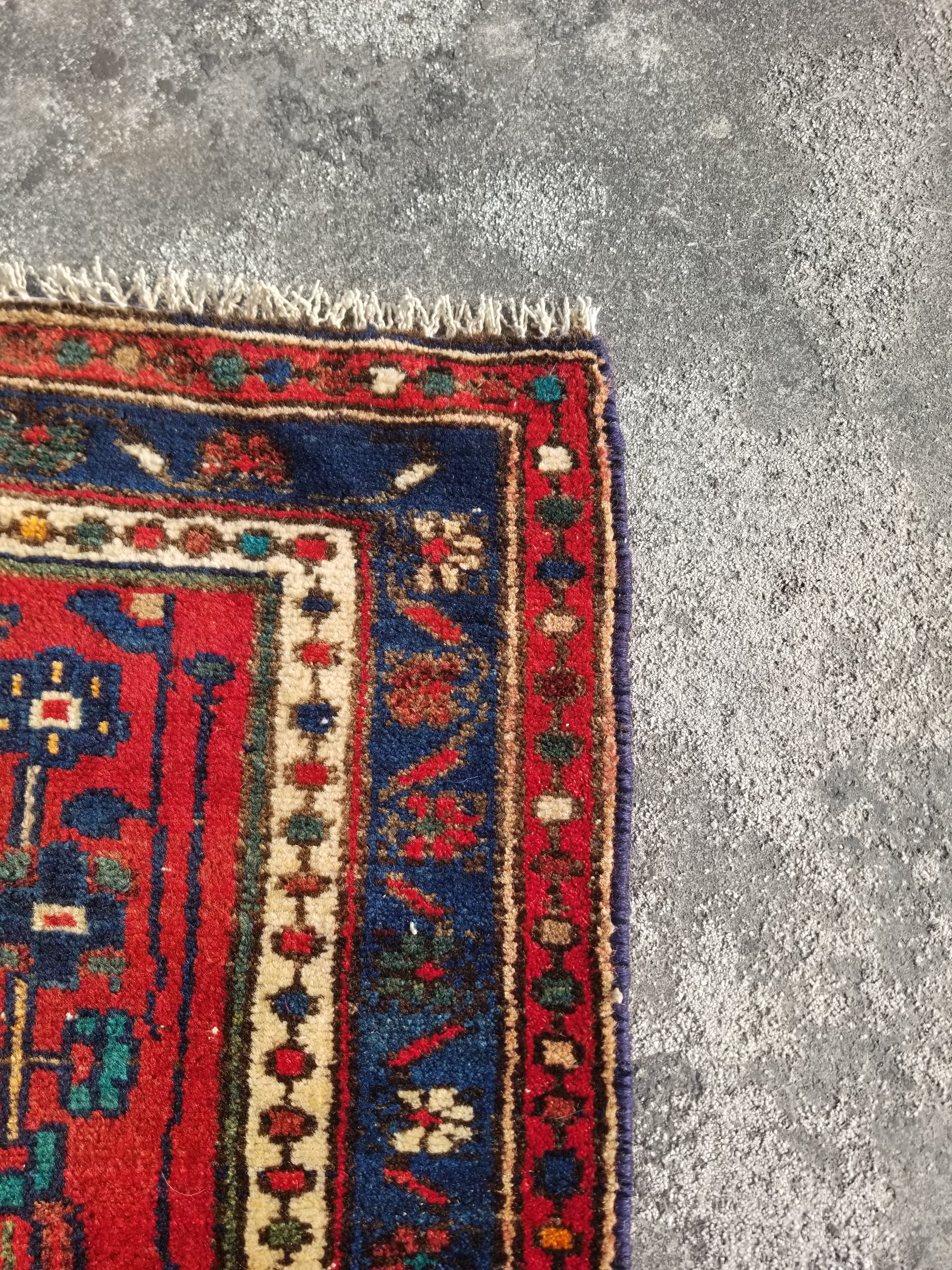 Distressed Vintage Traditional Handmade Heriz Wool Multicolor Runner 295x82cm