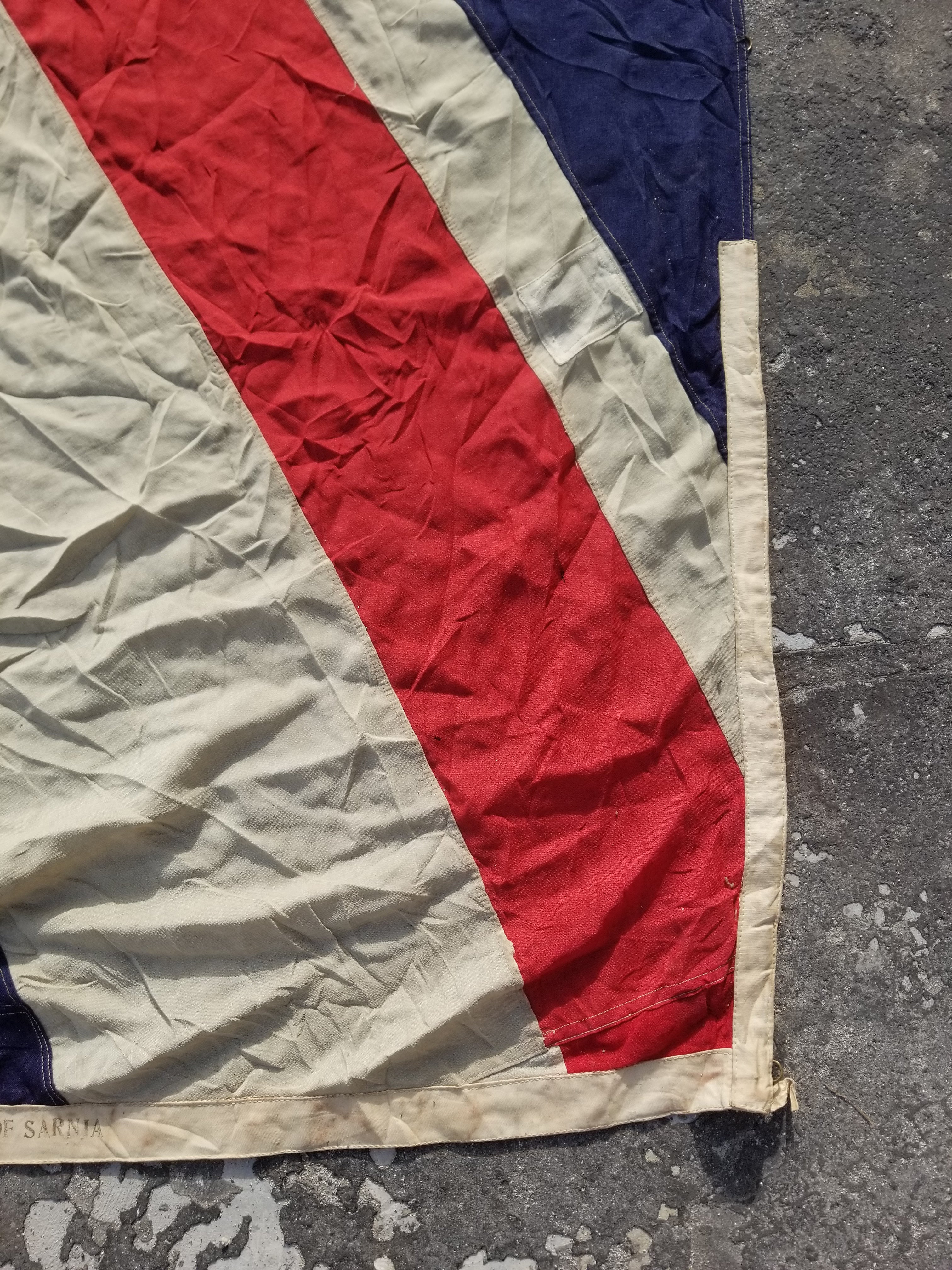 Huge Antique 19thC National Union Jack Flag 698x345cm
