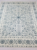Vintage Kashmiri Wool Crewel Work Floral Tablecloth / Bedspread 260x230cm