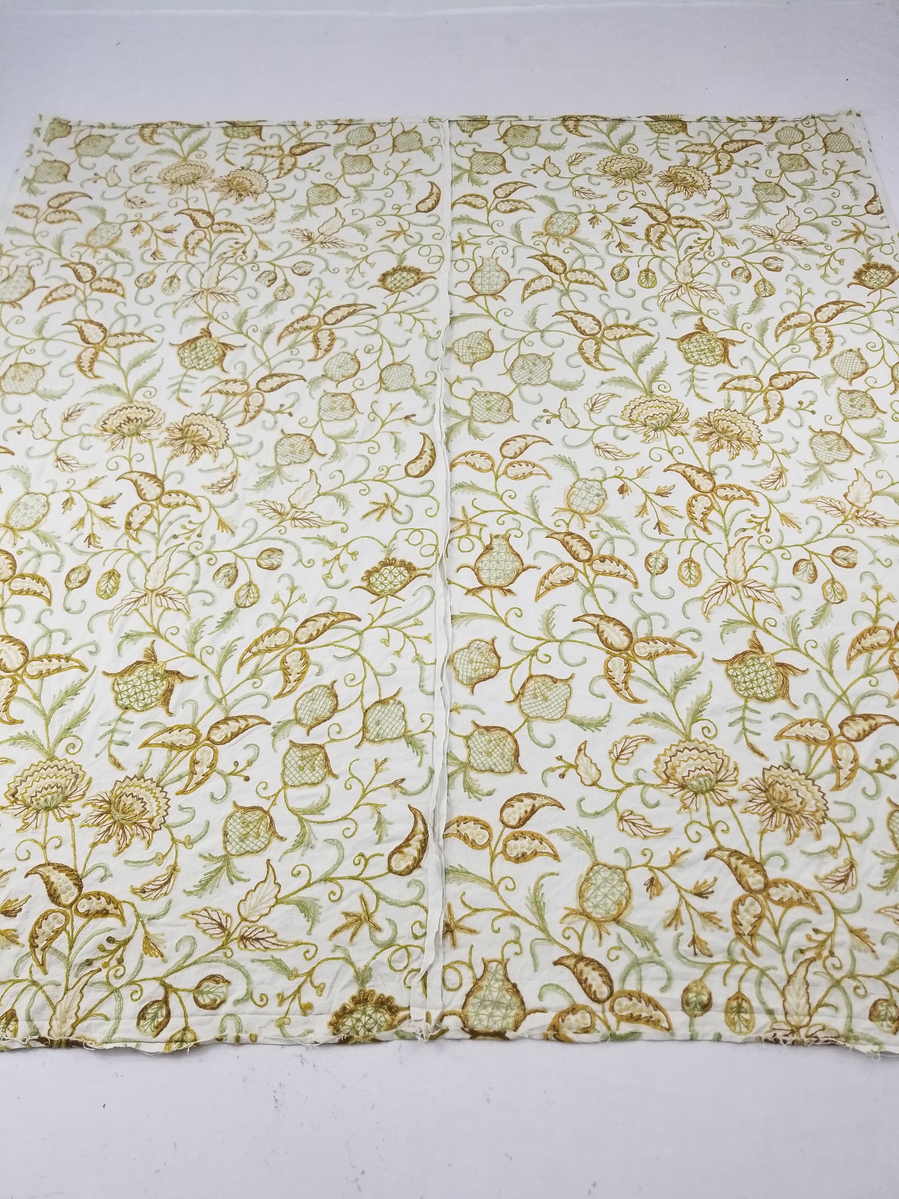 Vintage Traditional Jacobean Inspire Floral Kashmiri Crewel Work Textile 238x236