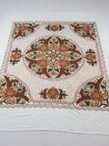 Vintage Traditional Indian Kashmiri Wool Crewel Work Floral Bedspread 232x214cm