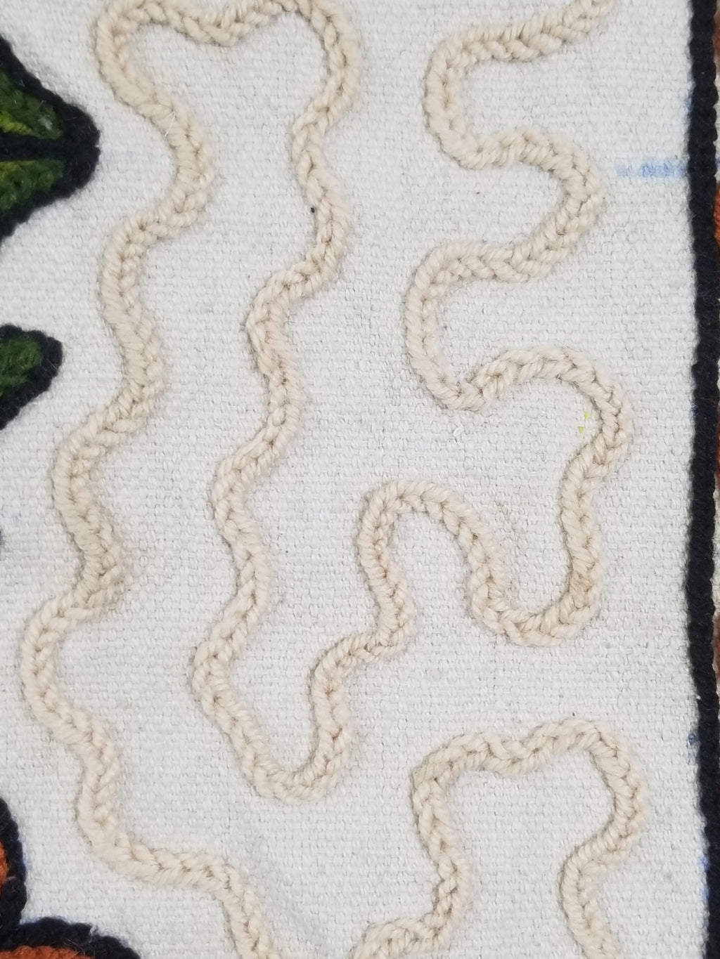 Vintage Traditional Kashmiri Wool Crewel Work Floral Bedspread 251x223cm