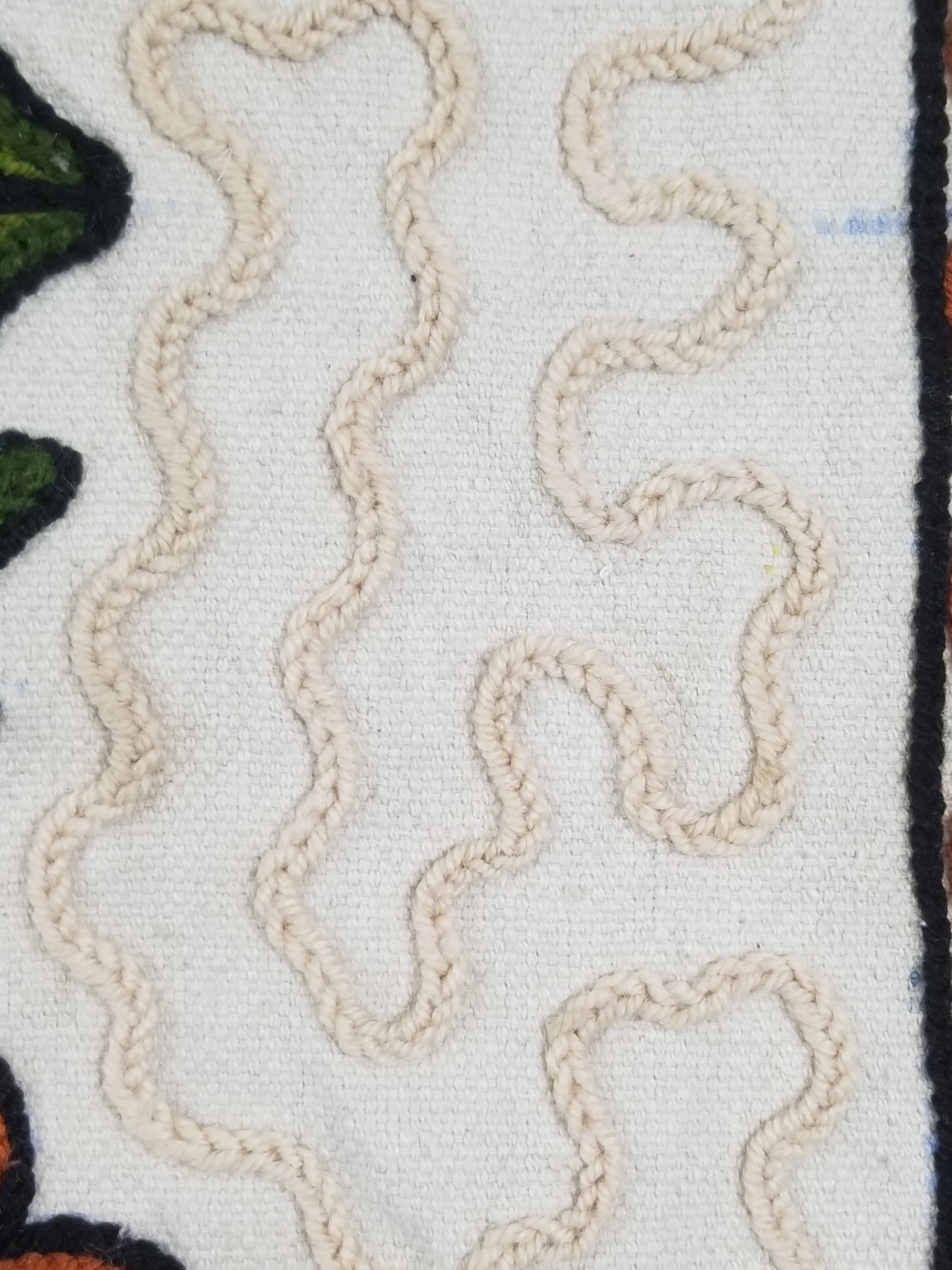 Vintage Traditional Kashmiri Wool Crewel Work Floral Bedspread 251x223cm