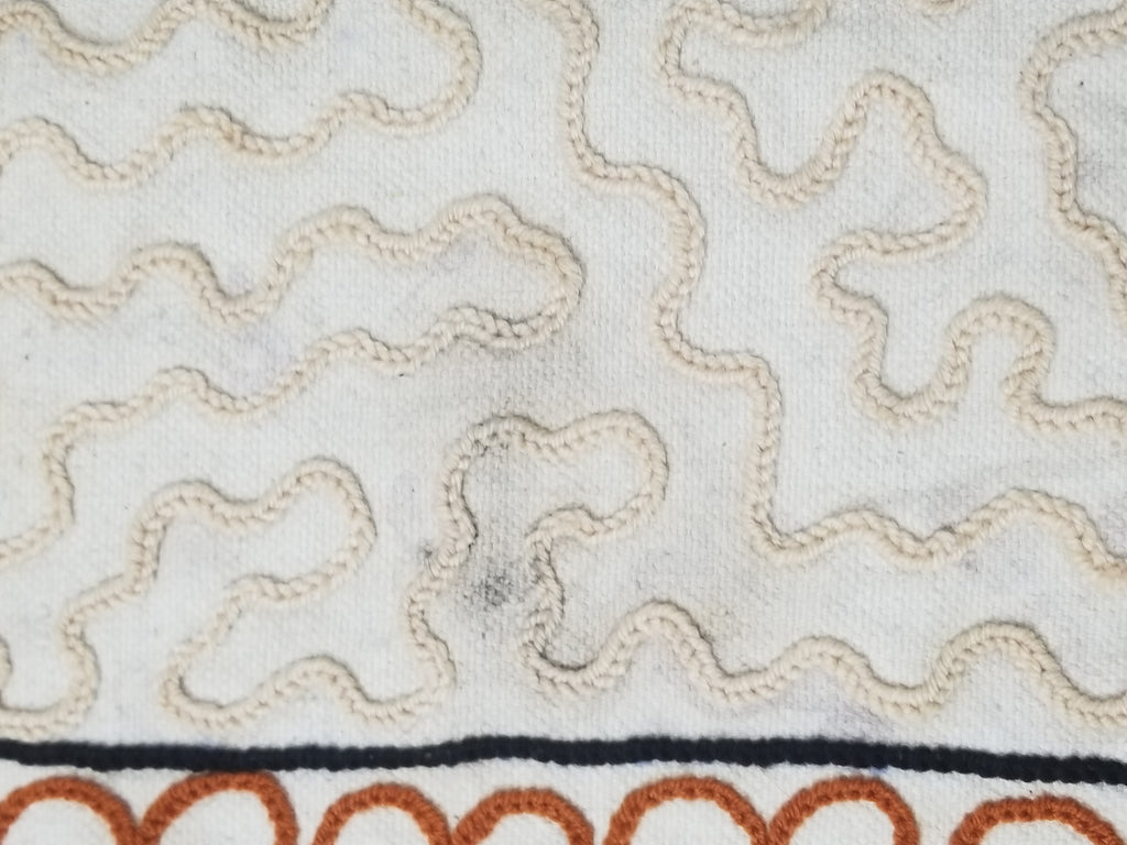 Vintage Traditional Kashmiri Wool Crewel Work Floral Bedspread 251x223cm