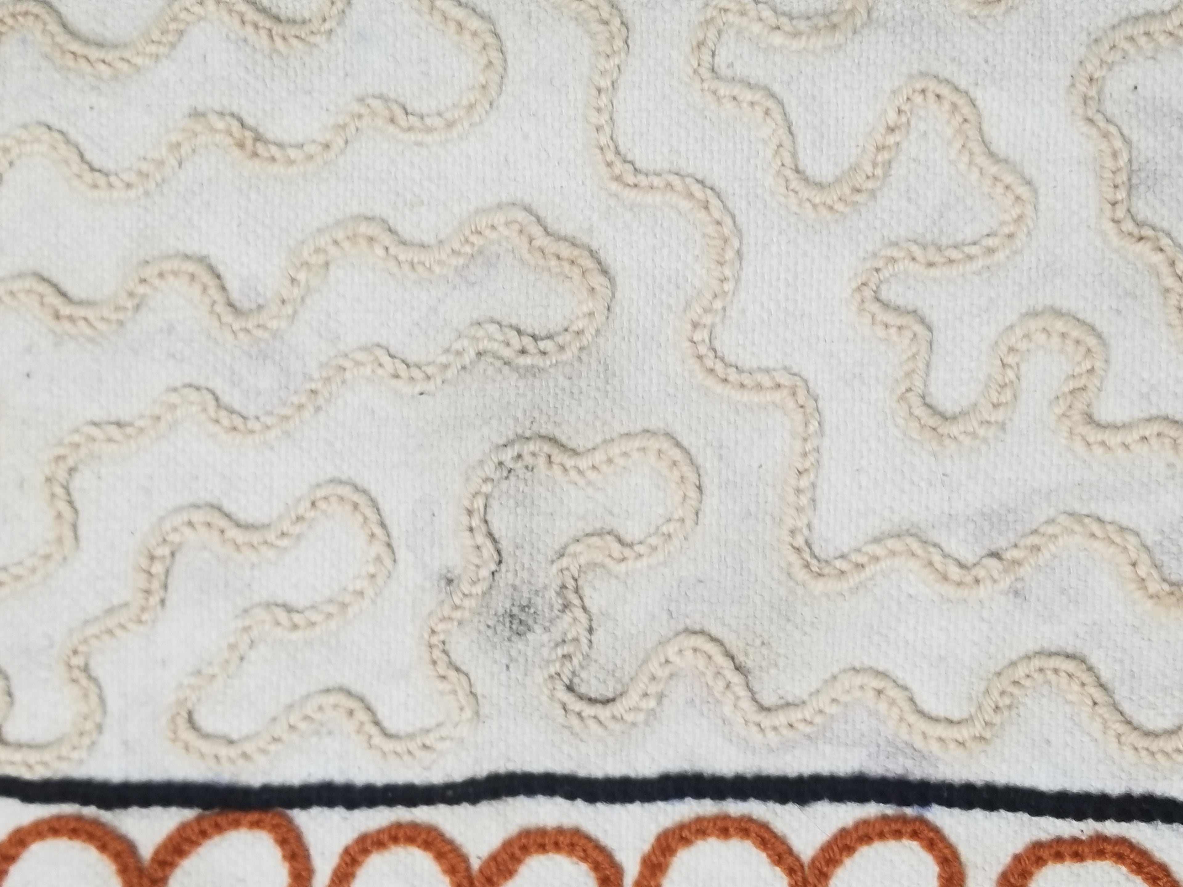 Vintage Traditional Kashmiri Wool Crewel Work Floral Bedspread 251x223cm