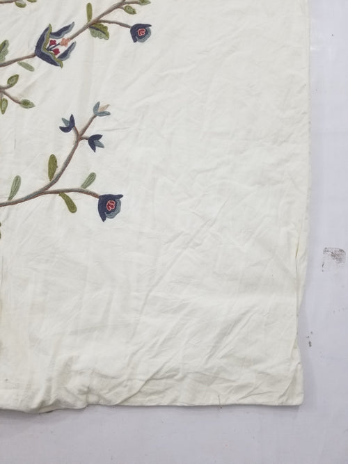 Antique Jacobean Style Crewel Work Tree of Life Coverlet / Quilt 224x218cm