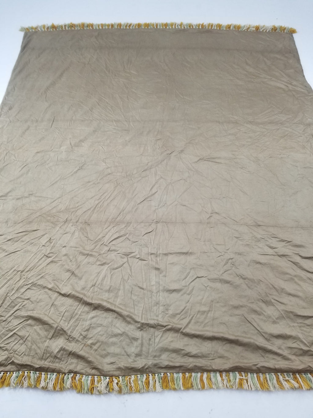 Antique Traditional Hand-Embroidered Botanical Throw/Coverlet 247x213cm
