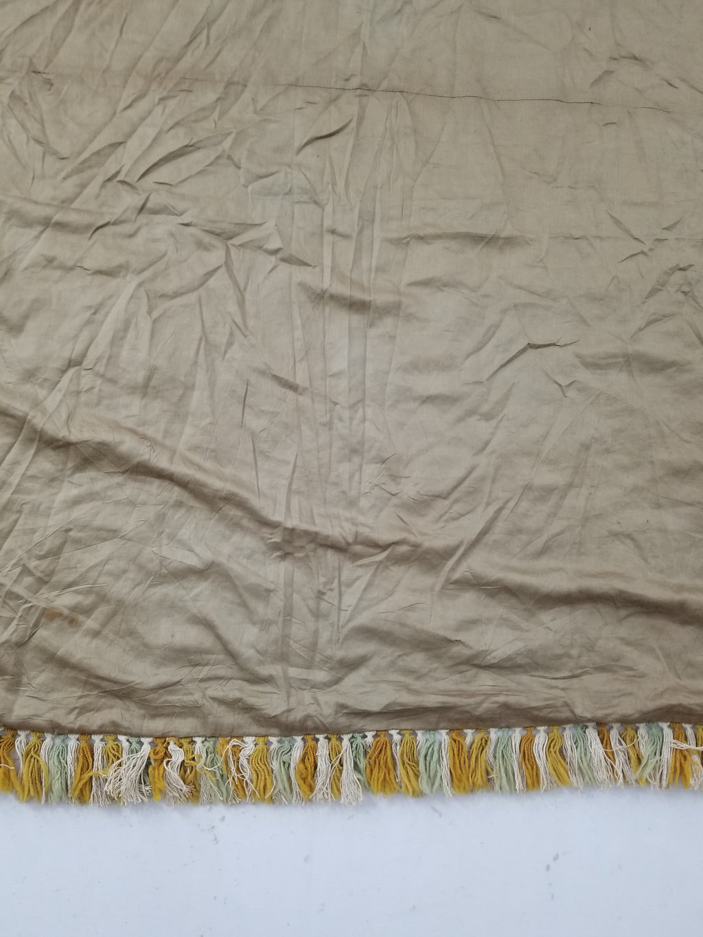 Antique Traditional Hand-Embroidered Botanical Throw/Coverlet 247x213cm