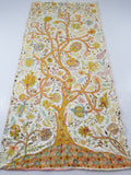 Antique Traditional Kashmir Crewel Embroidery Tree of Life Wall Tapestry 253x115