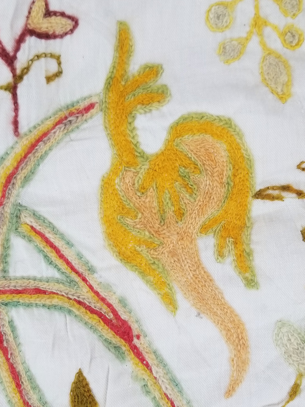 Antique Traditional Kashmir Crewel Embroidery Tree of Life Wall Tapestry 253x115