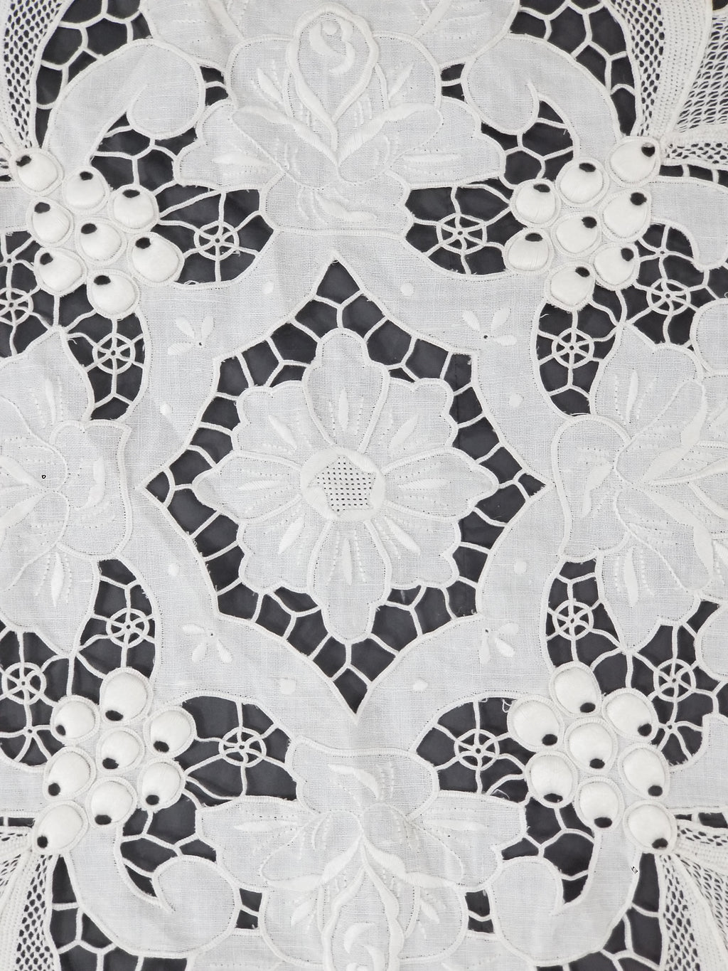 Vintage Italian Point De Venice Needle Lace Banquet Tablecloth 265x225cm
