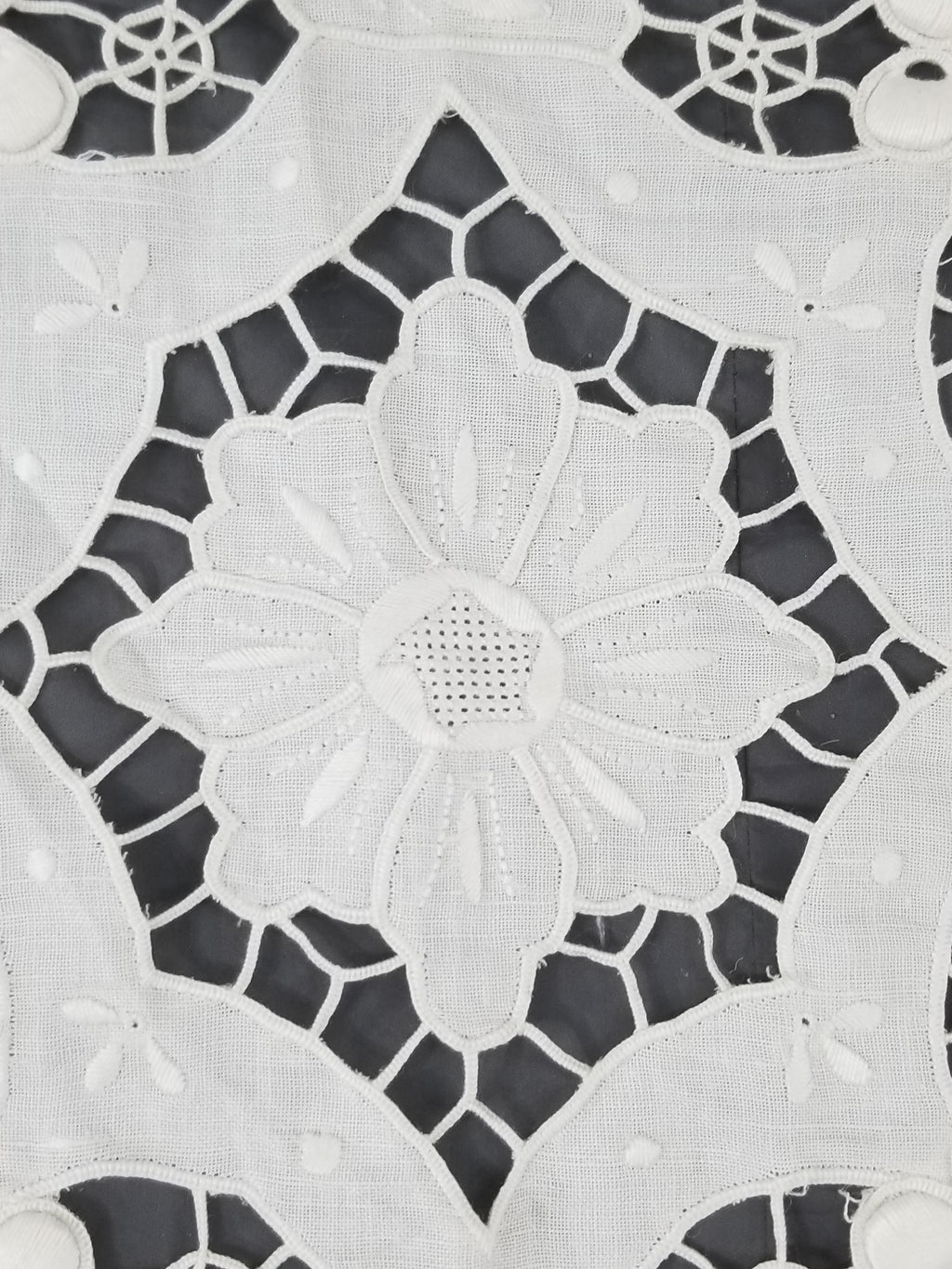 Vintage Italian Point De Venice Needle Lace Banquet Tablecloth 265x225cm