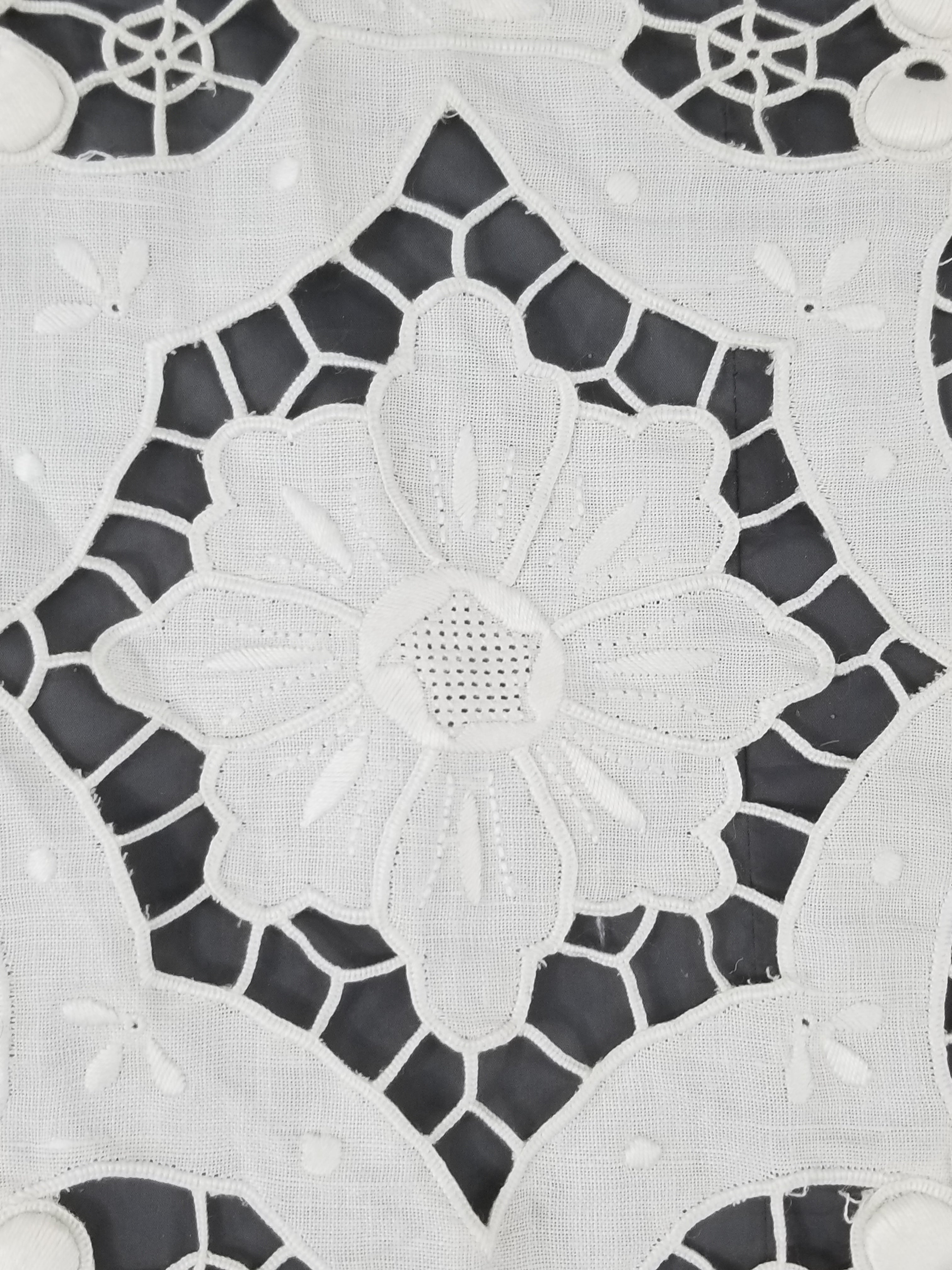 Vintage Italian Point De Venice Needle Lace Banquet Tablecloth 265x225cm