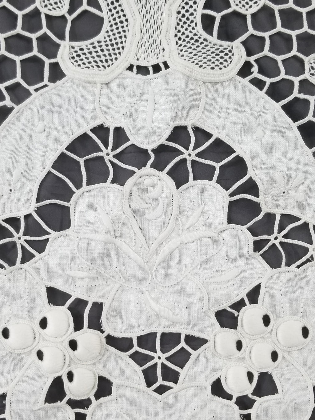Vintage Italian Point De Venice Needle Lace Banquet Tablecloth 265x225cm