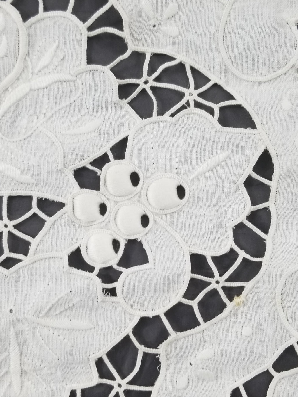 Vintage Italian Point De Venice Needle Lace Banquet Tablecloth 265x225cm