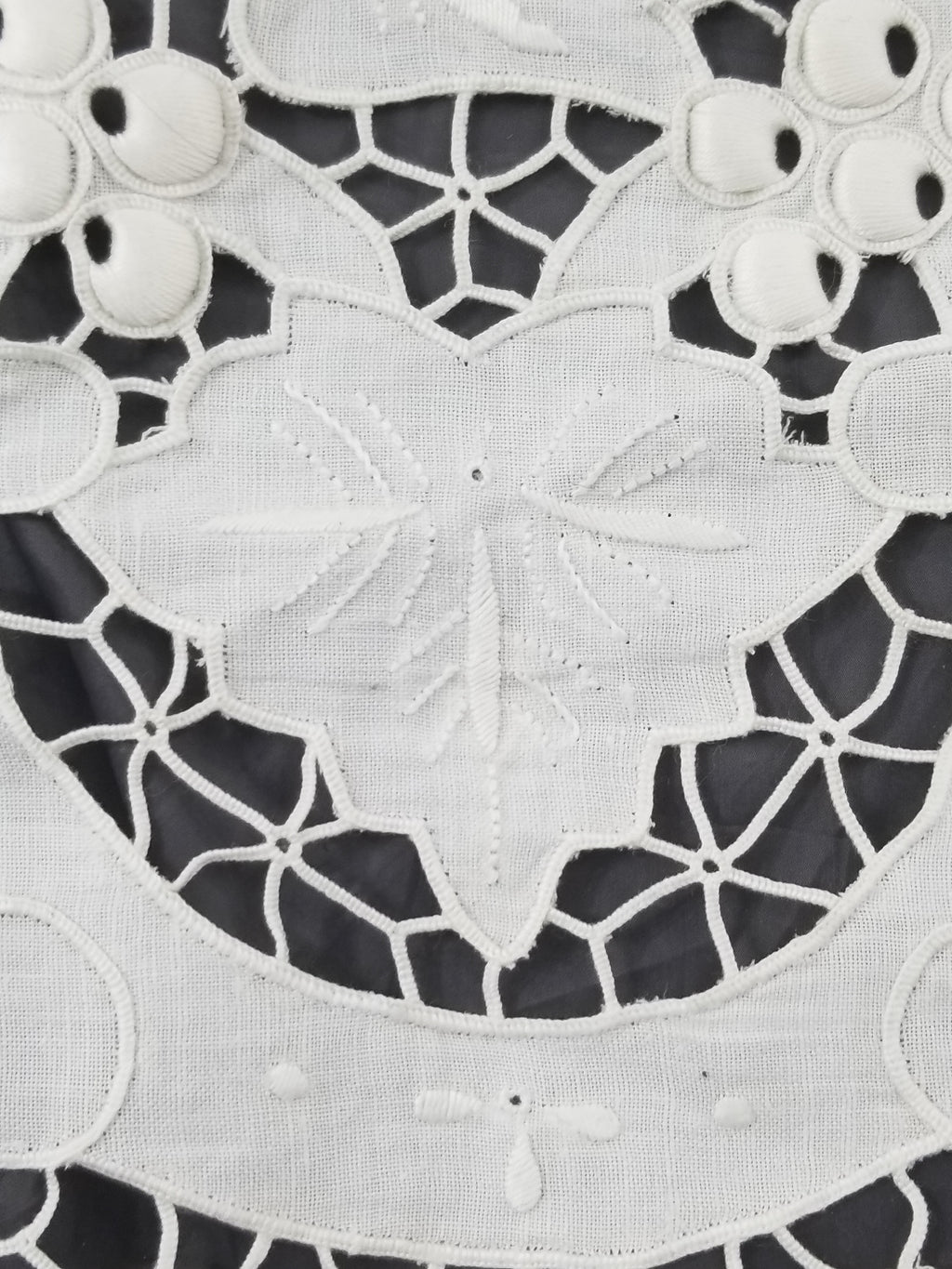 Vintage Italian Point De Venice Needle Lace Banquet Tablecloth 265x225cm
