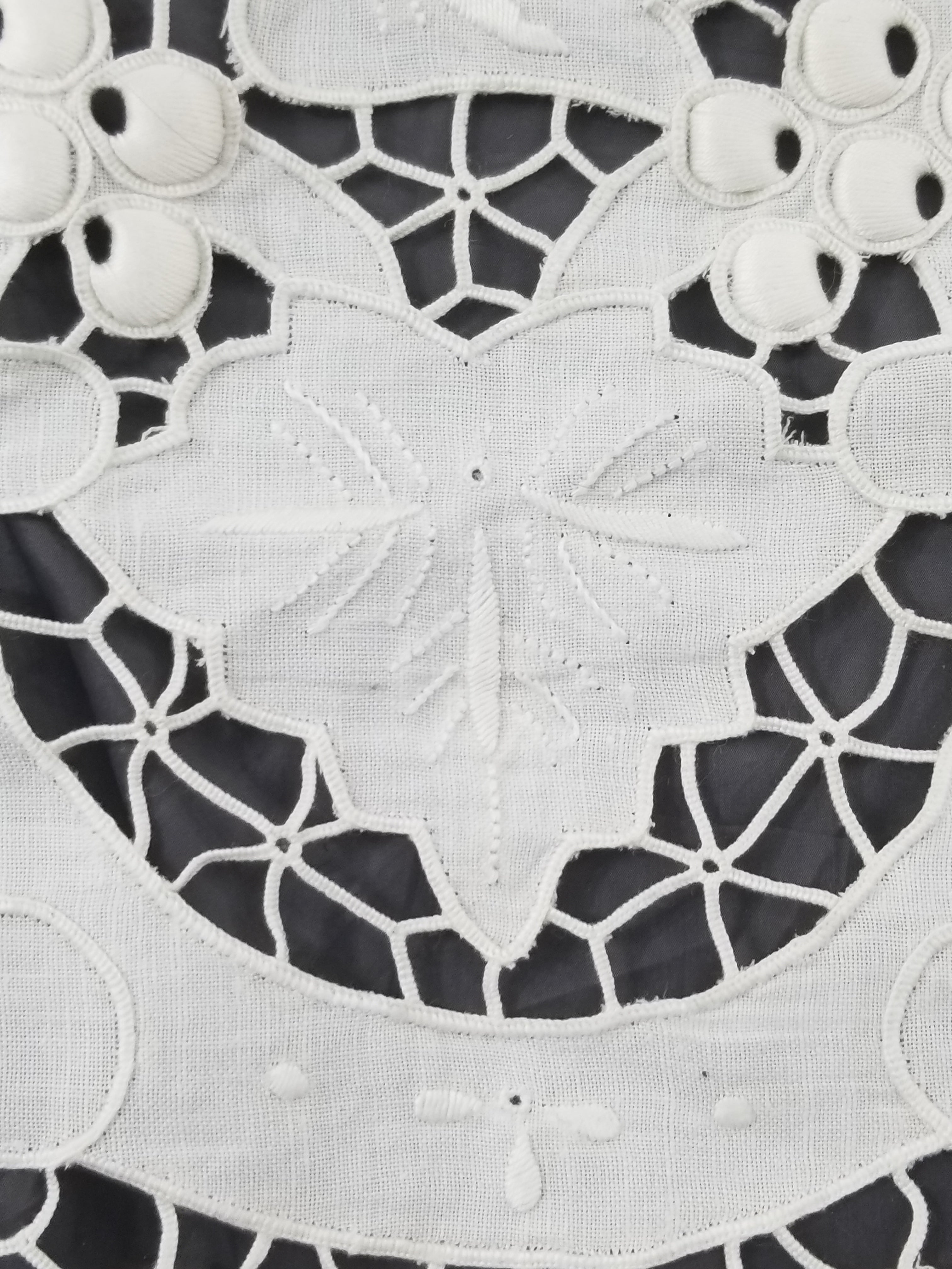 Vintage Italian Point De Venice Needle Lace Banquet Tablecloth 265x225cm