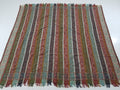 Vintage French Handwoven Intricate Striped Wool Blanket Throw / Shawl 180x170cm