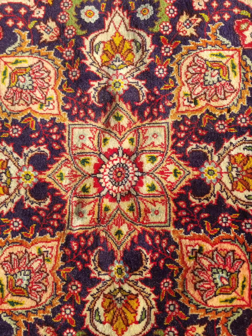 Antique Traditional Handmade Persian Wool Multicolor Rug 204x142cm