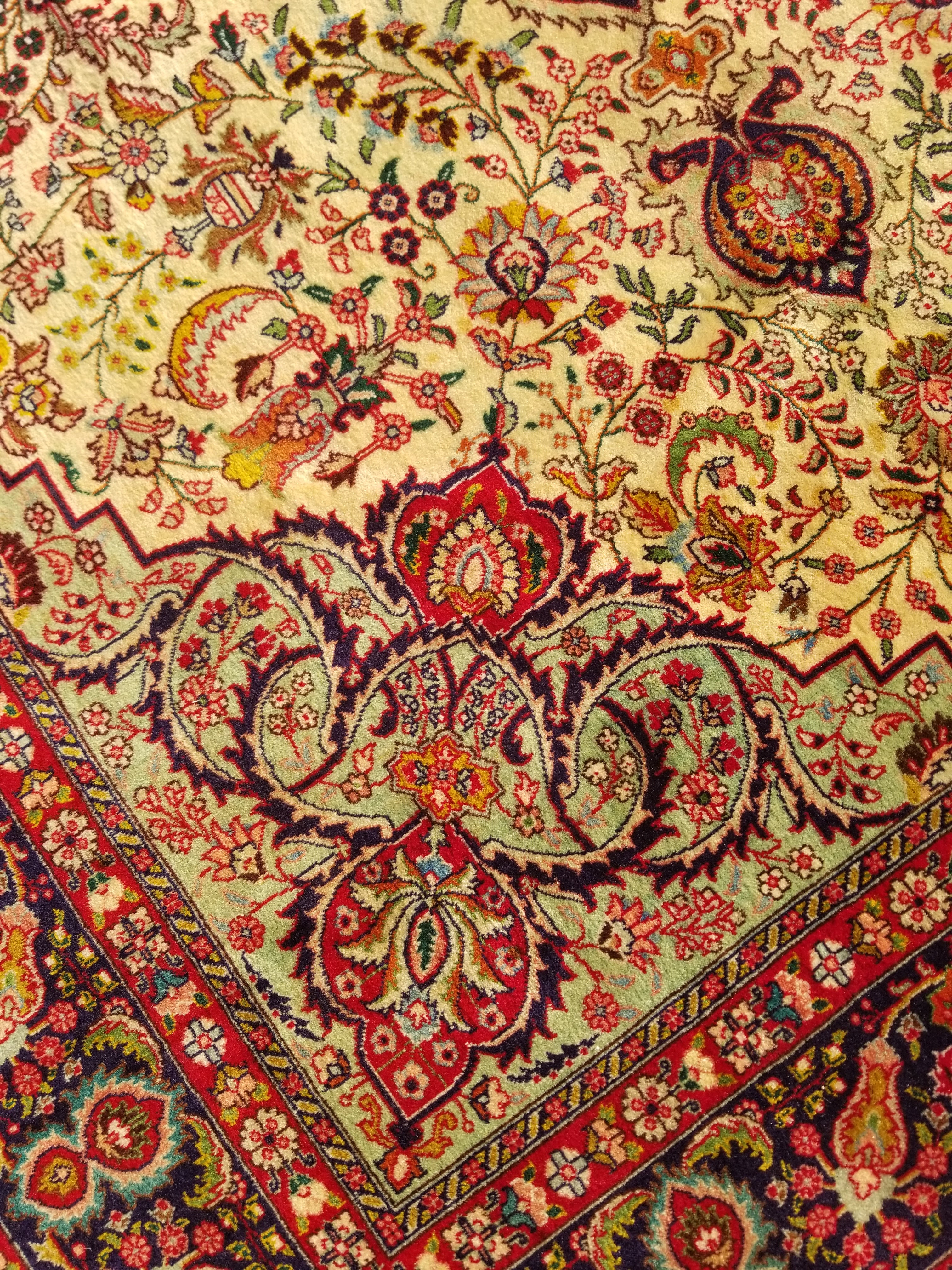 Antique Traditional Handmade Persian Wool Multicolor Rug 204x142cm