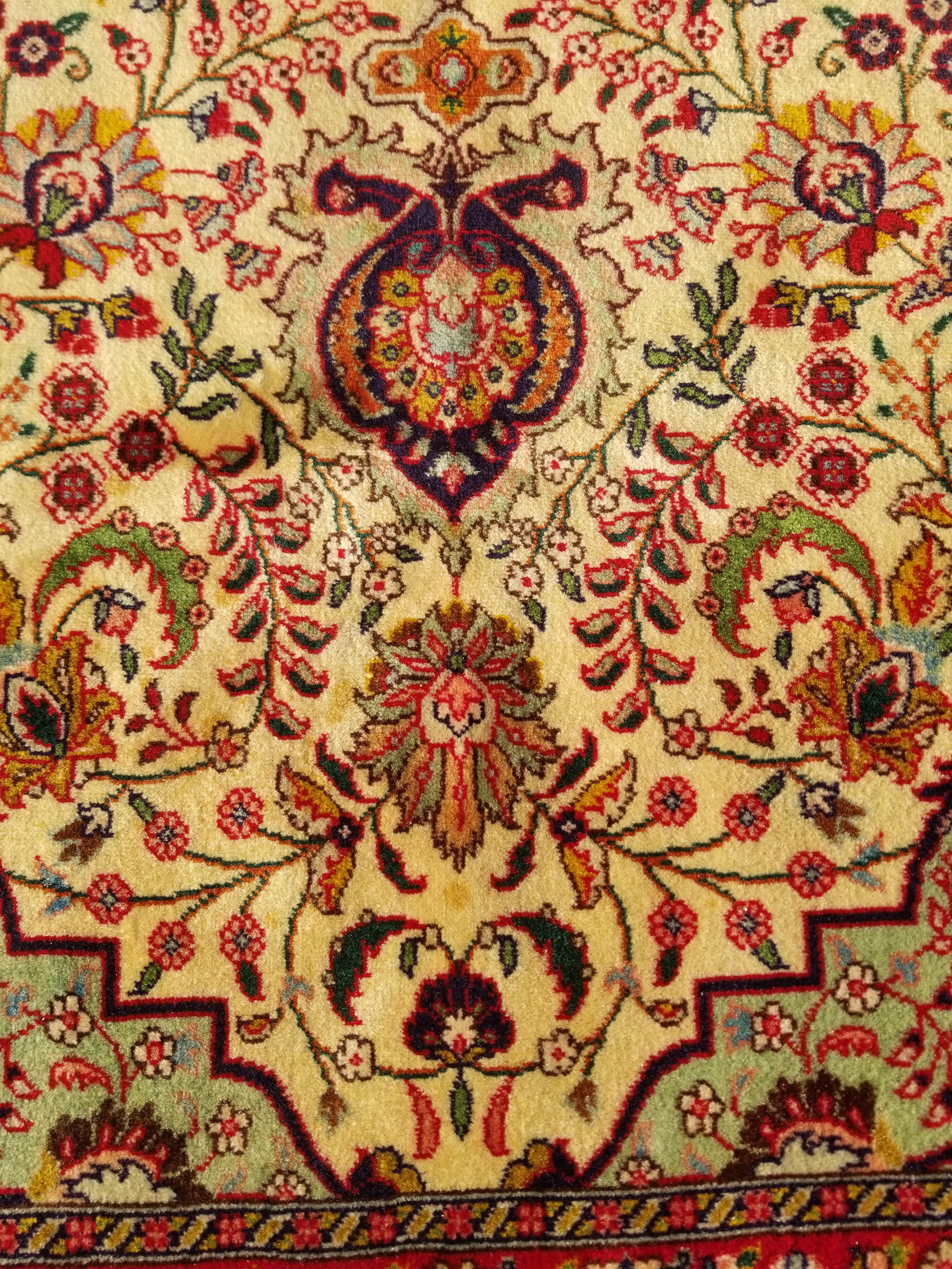 Antique Traditional Handmade Persian Wool Multicolor Rug 204x142cm