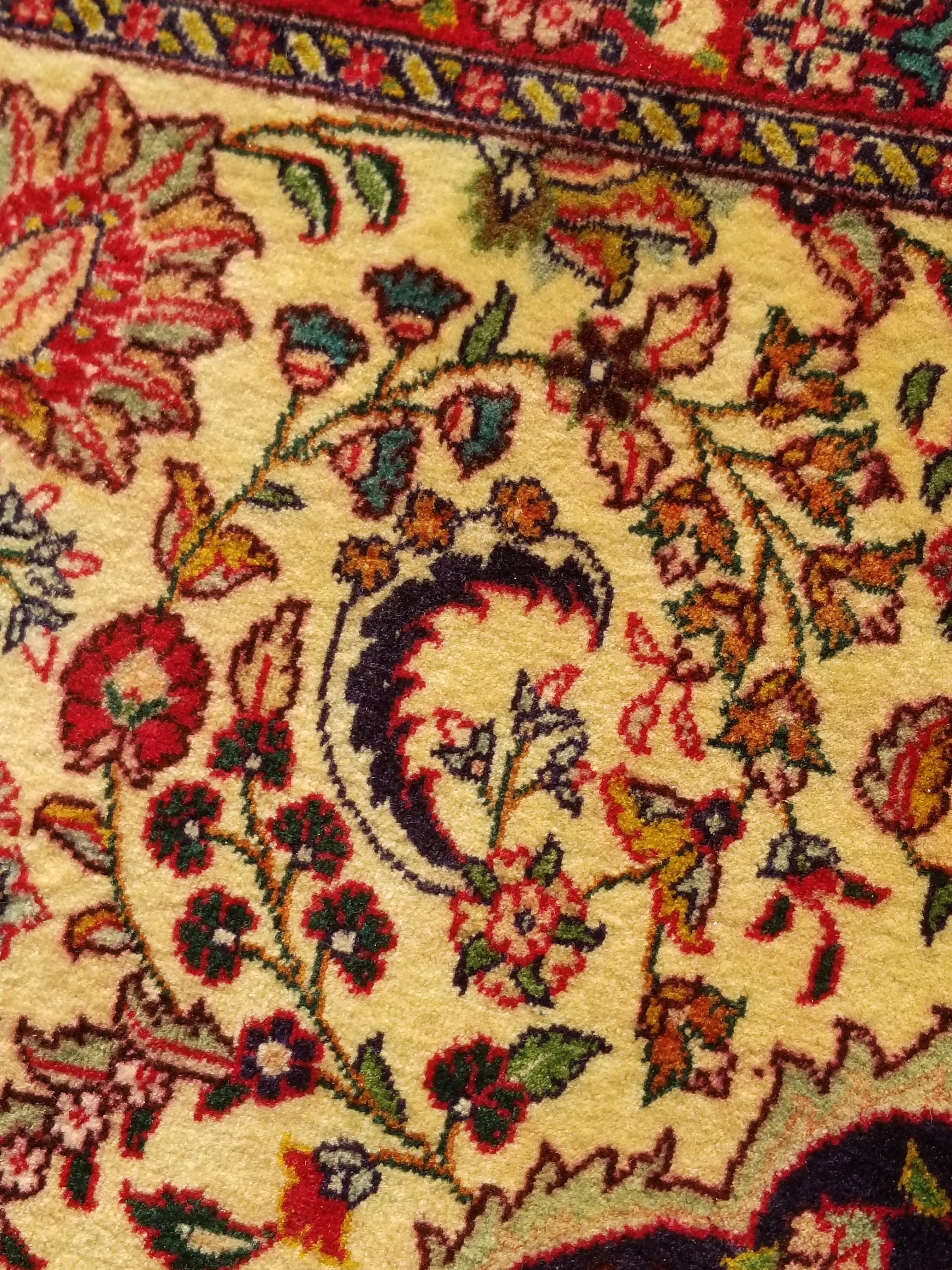 Antique Traditional Handmade Persian Wool Multicolor Rug 204x142cm