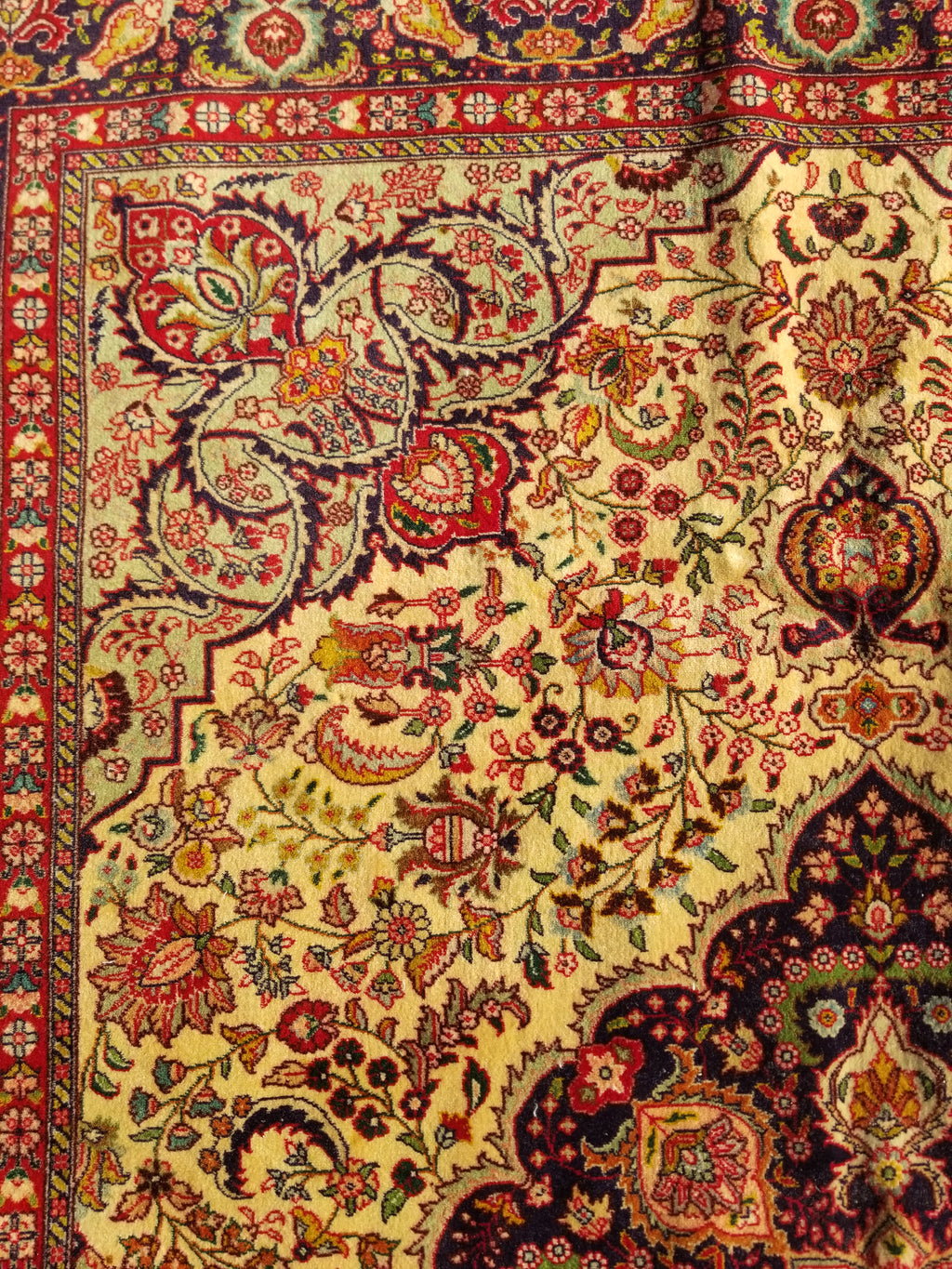 Antique Traditional Handmade Persian Wool Multicolor Rug 204x142cm