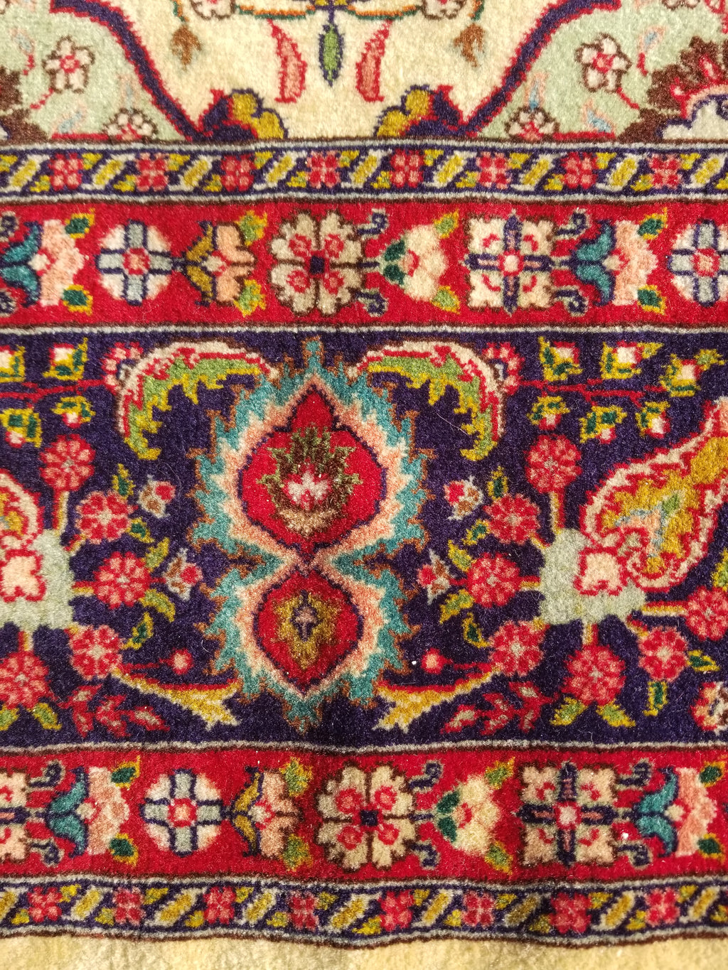 Antique Traditional Handmade Persian Wool Multicolor Rug 204x142cm