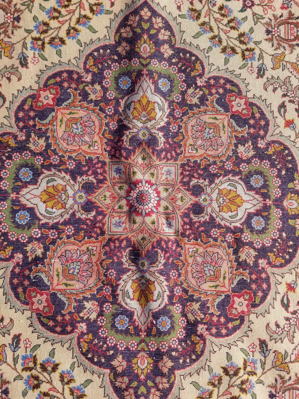 Antique Traditional Handmade Persian Wool Multicolor Rug 204x142cm