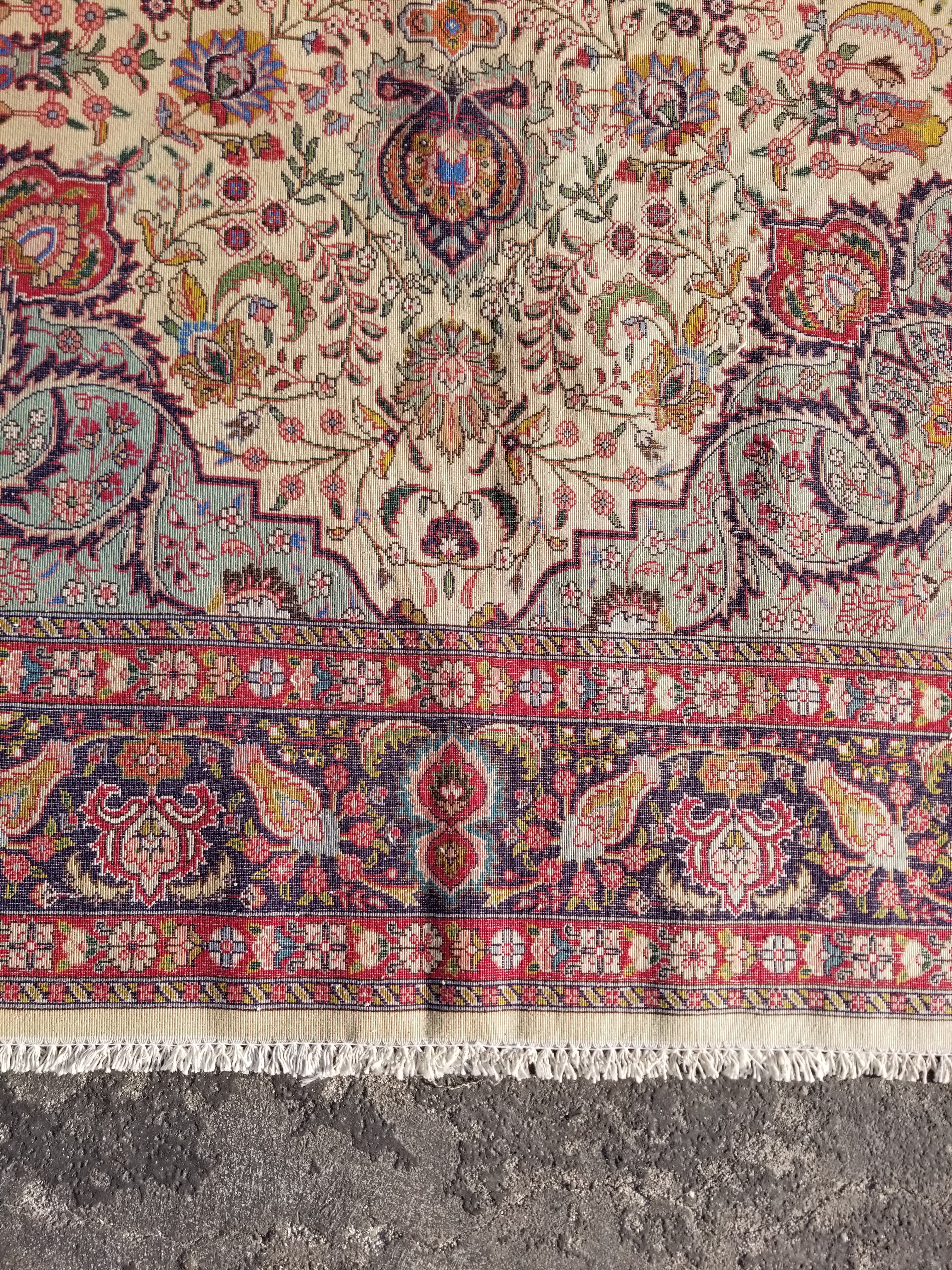 Antique Traditional Handmade Persian Wool Multicolor Rug 204x142cm