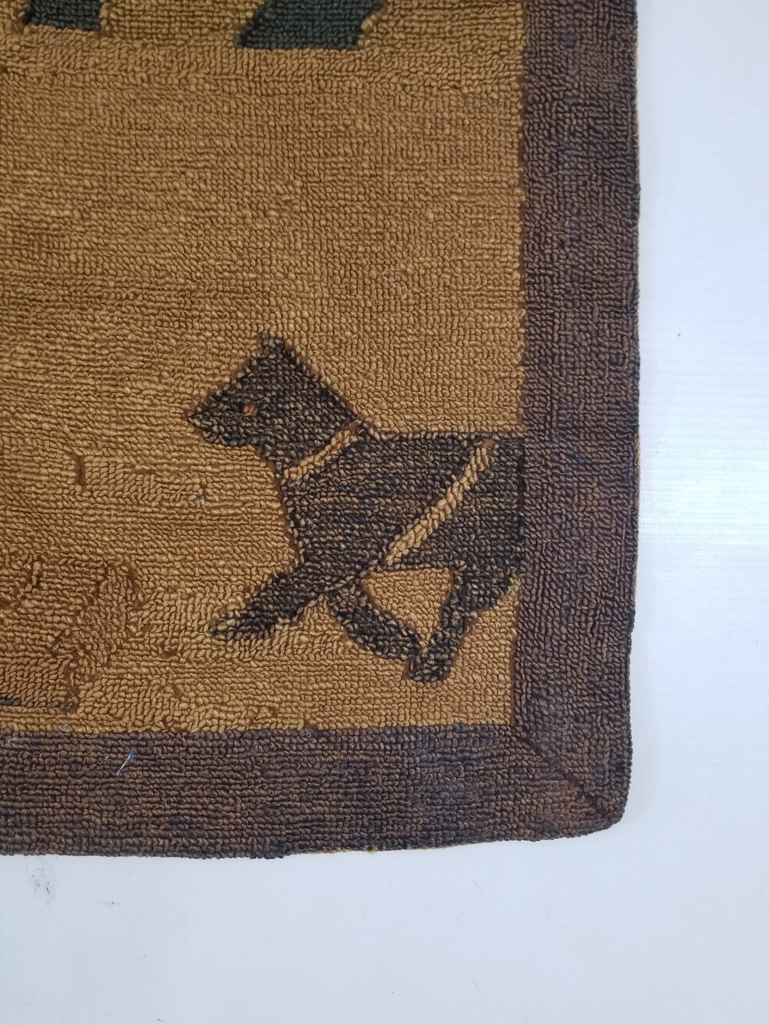 Vintage Handmade Dog Sledding Through the Wilderness Wall Tapestry 124x38cm