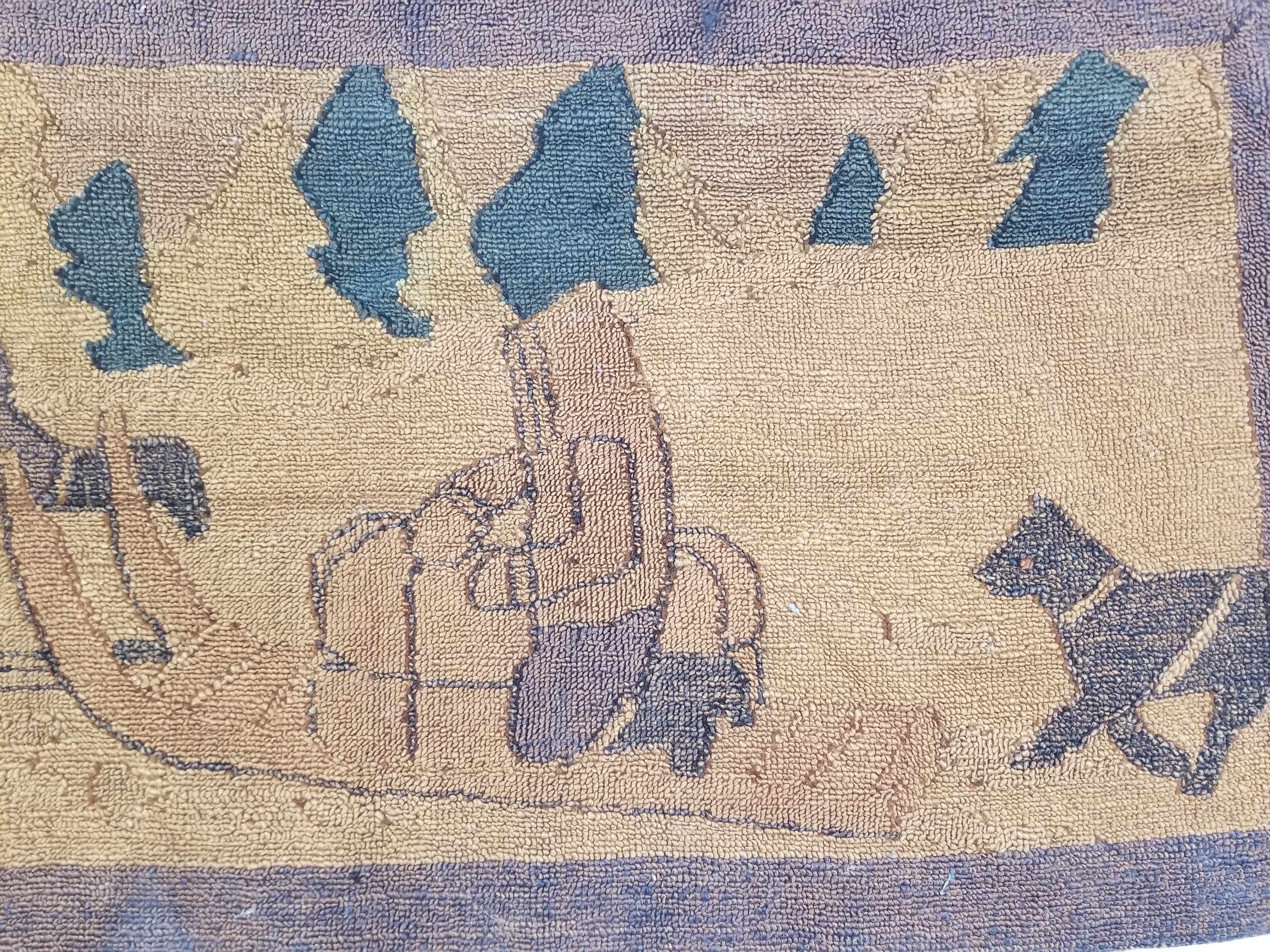 Vintage Handmade Dog Sledding Through the Wilderness Wall Tapestry 124x38cm