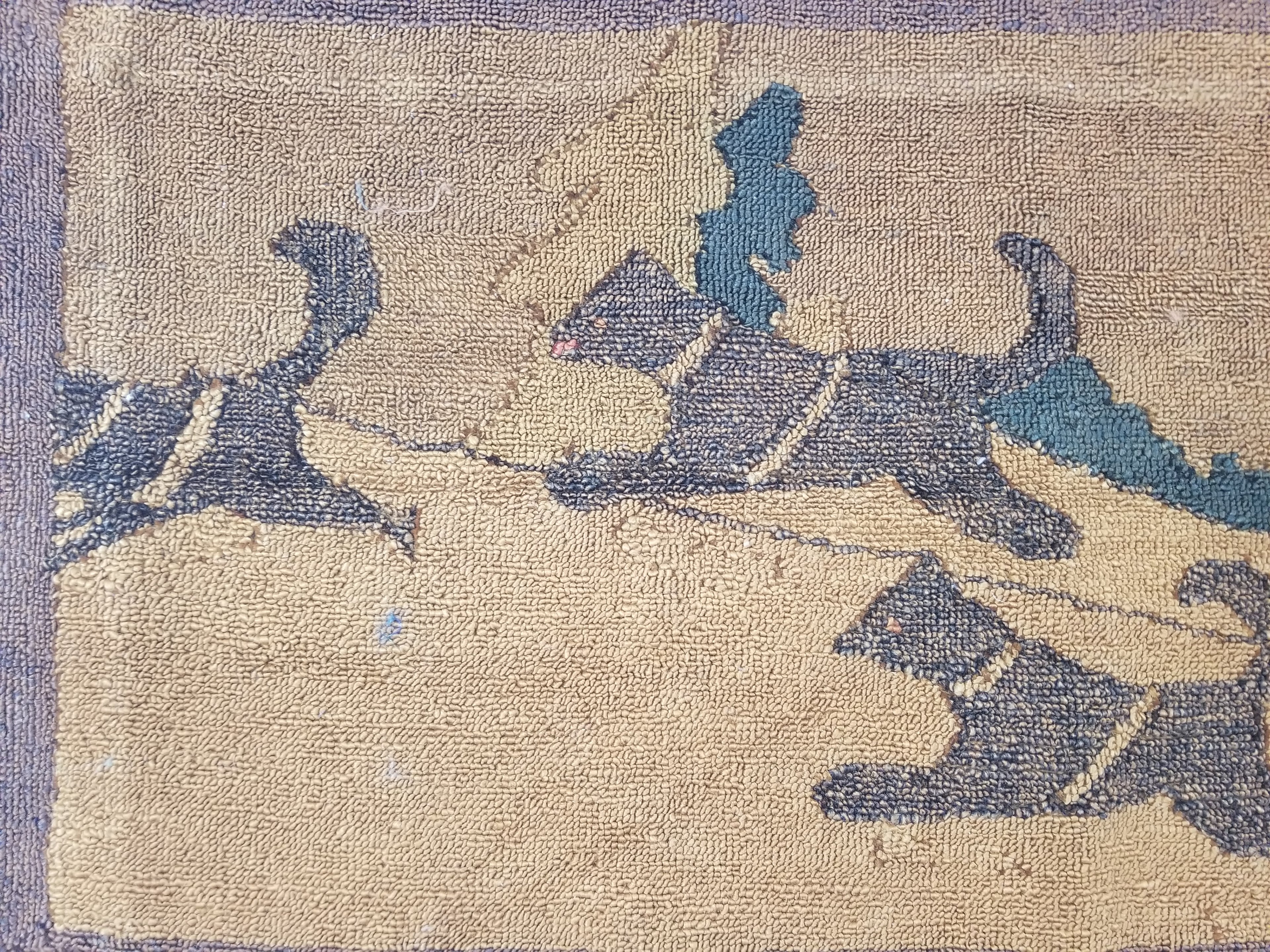 Vintage Handmade Dog Sledding Through the Wilderness Wall Tapestry 124x38cm