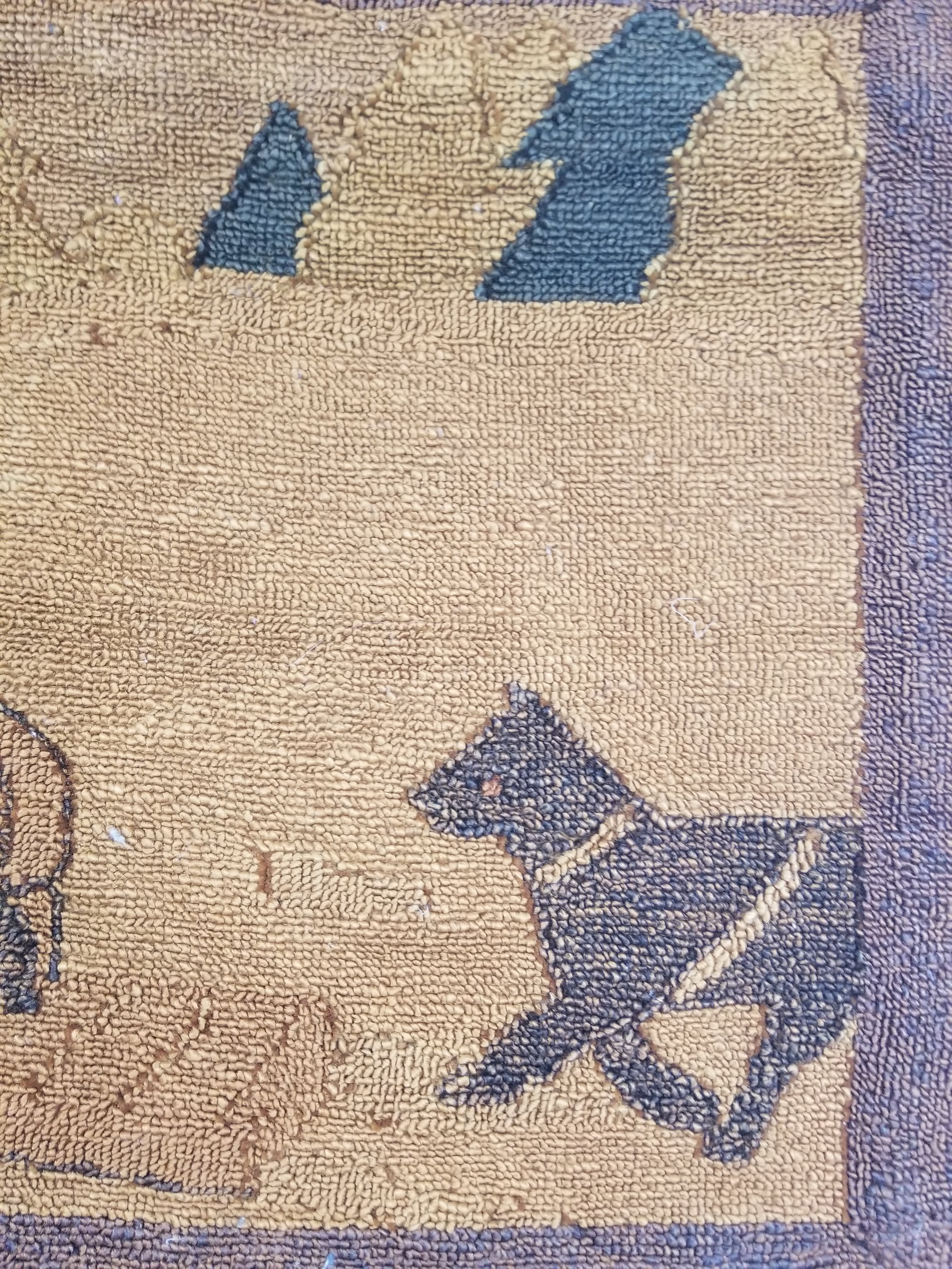 Vintage Handmade Dog Sledding Through the Wilderness Wall Tapestry 124x38cm