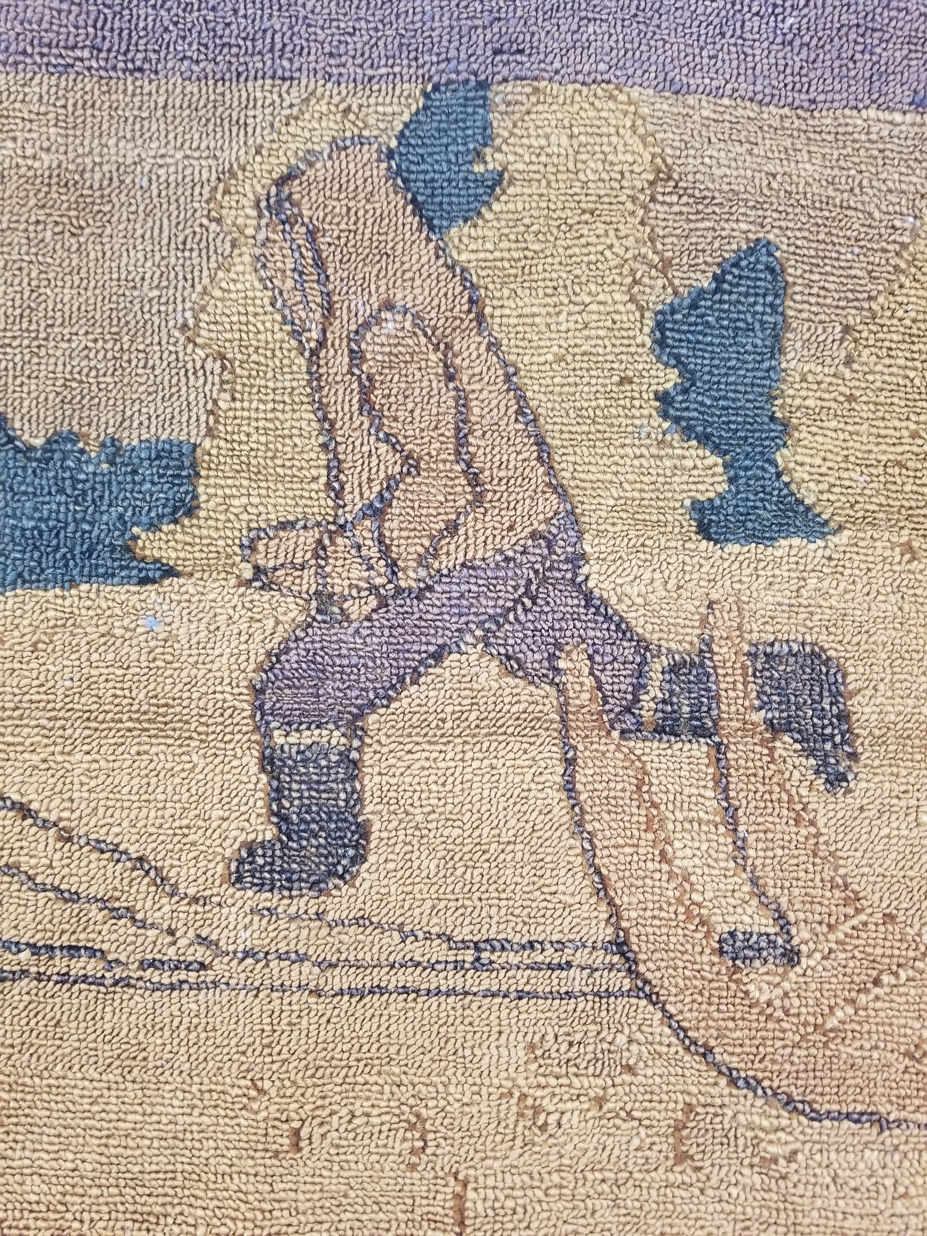 Vintage Handmade Dog Sledding Through the Wilderness Wall Tapestry 124x38cm