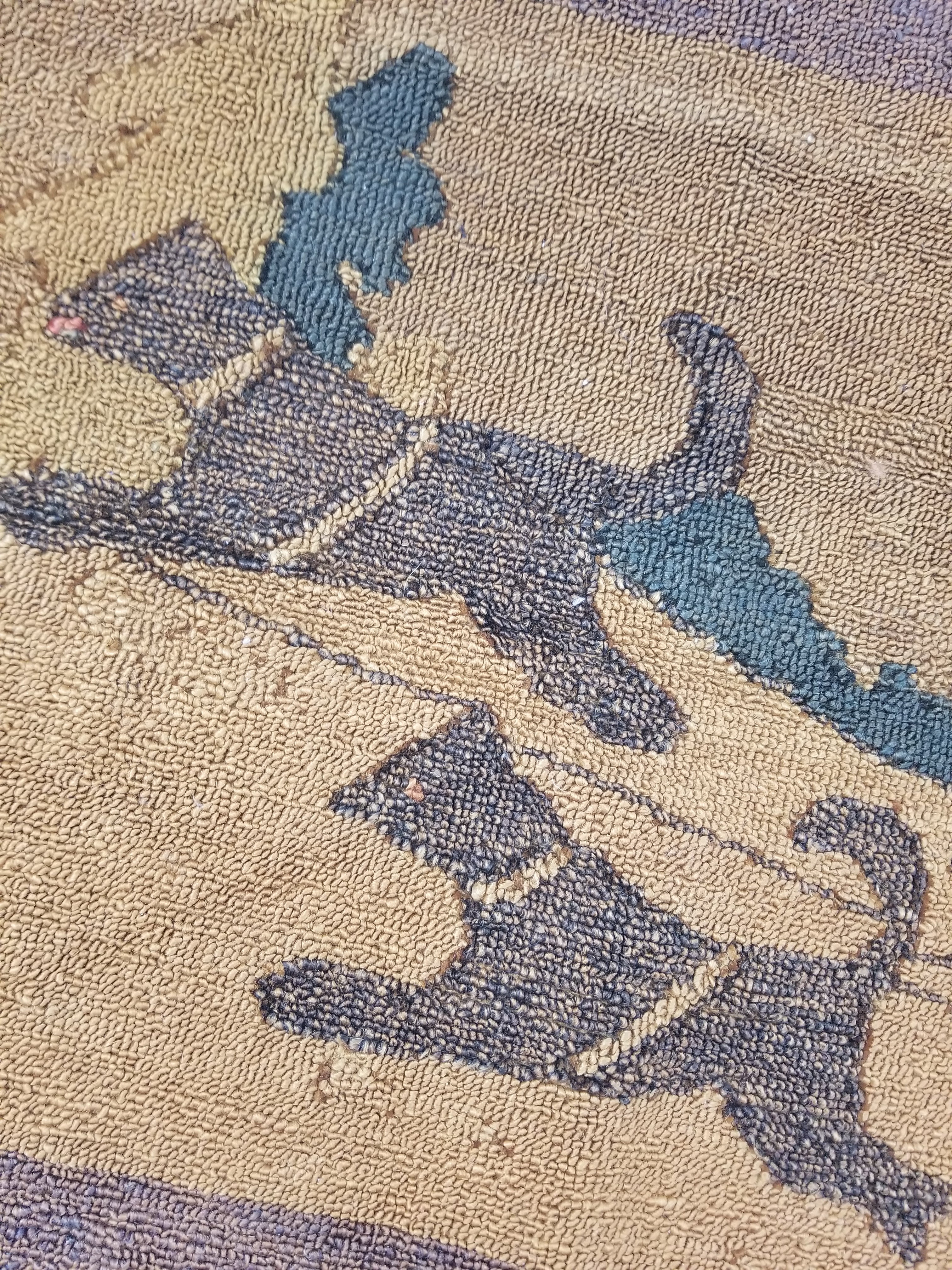 Vintage Handmade Dog Sledding Through the Wilderness Wall Tapestry 124x38cm